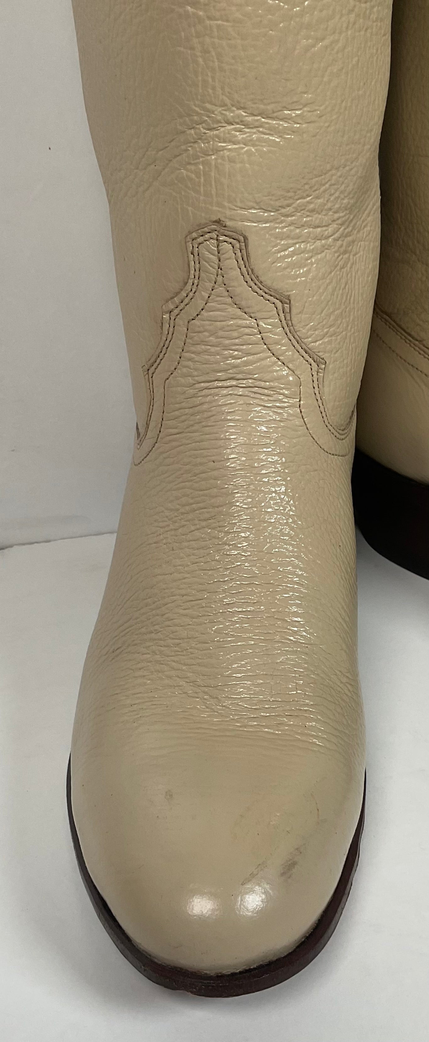 Justin Women’s Tall Bone Leather Cowgirl Boots 8 B USA Made