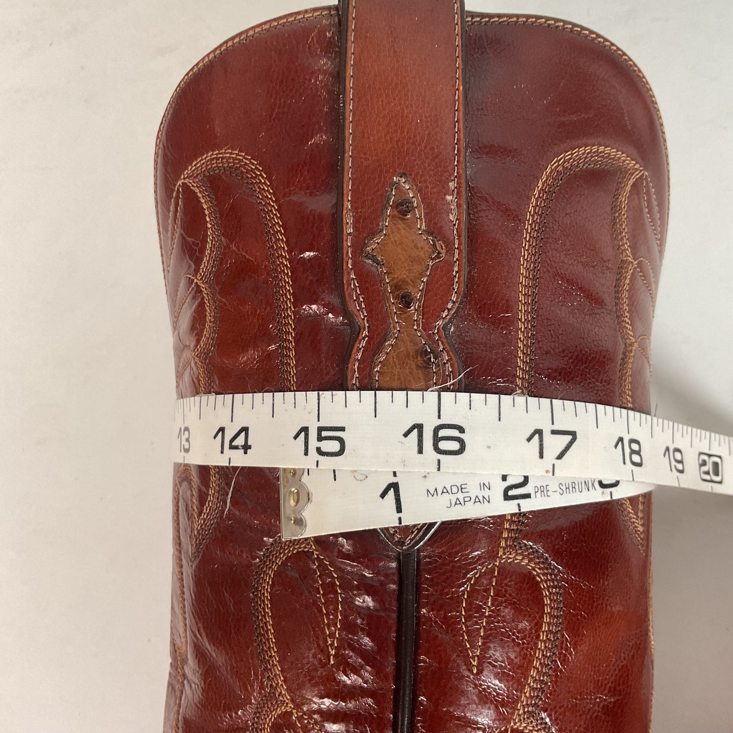 Vintage TO Stanley Kango Tobacco Ostrich Quill Cowboy Boots 10.5 D USA Made Exotic
