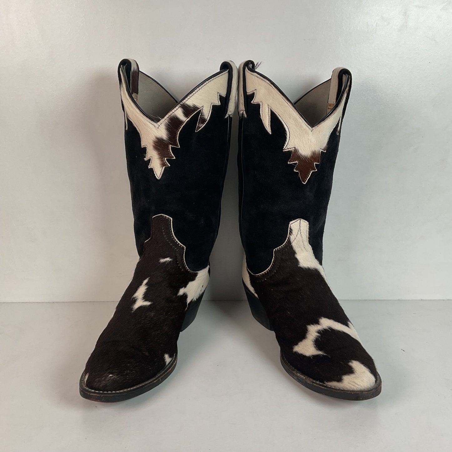 Vintage Larry Mahan Cow Hair Cowgirl Pony Boots 8 B
