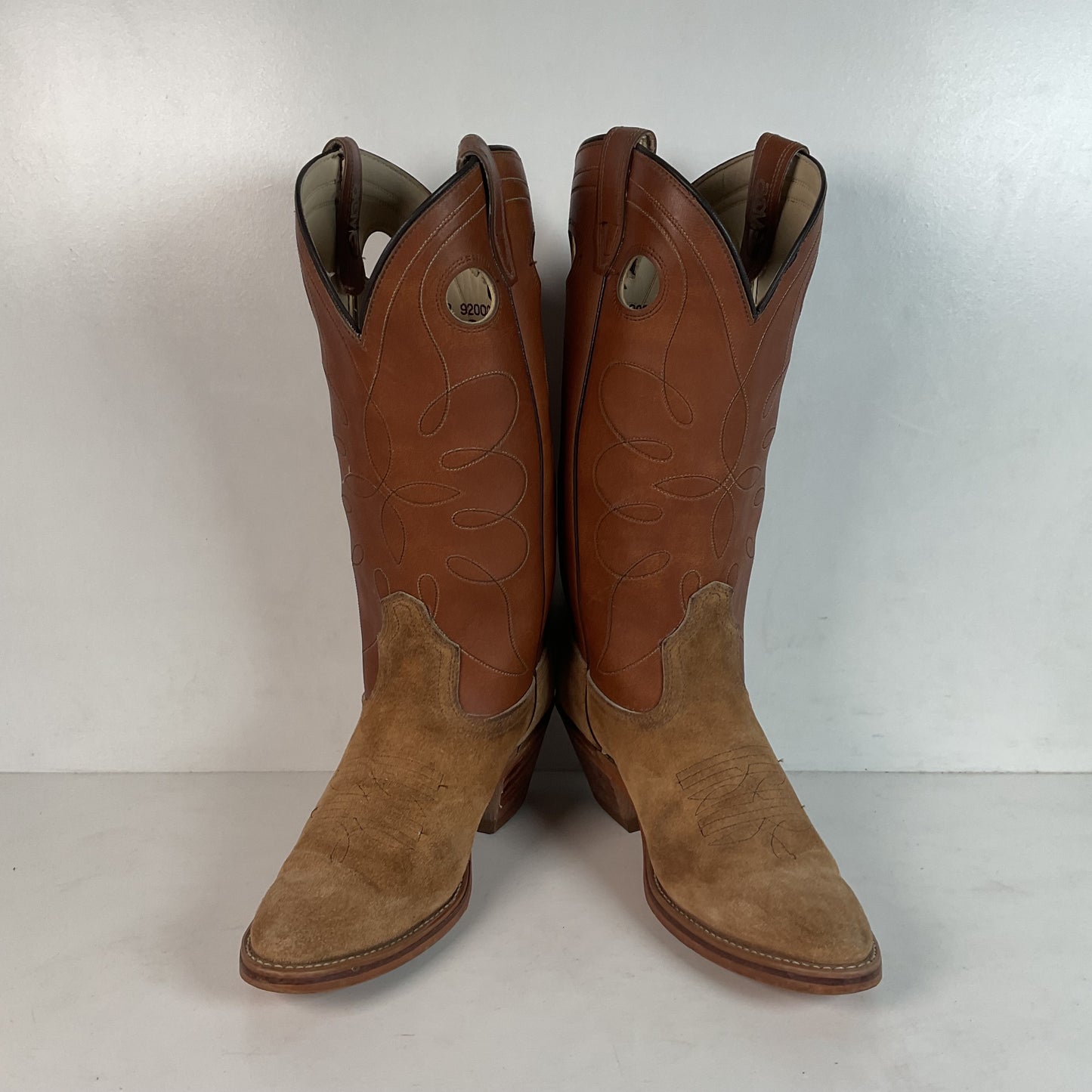 Vintage Dingo Acme Men’s Suede Rough Out Buckaroo Cowboy Boots 8 B USA Made