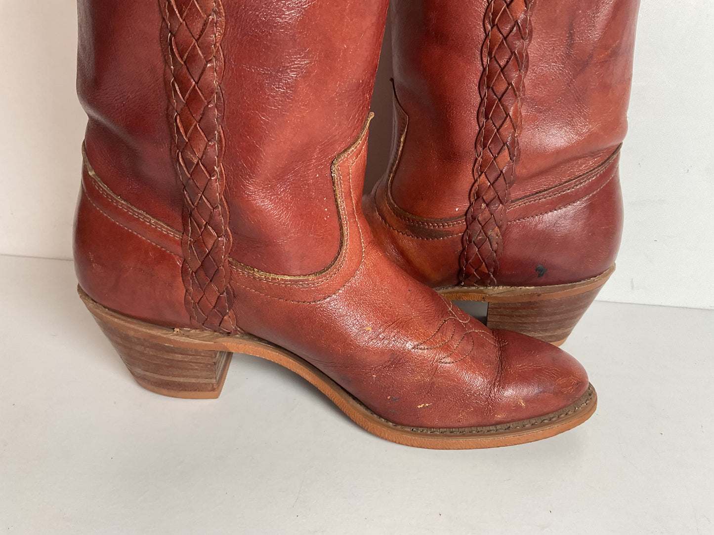 Vintage Capezio Braided Shooter Boots 6.5 M USA Made Campus Riding