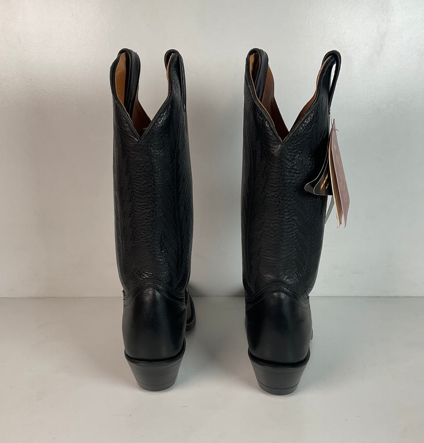 Boulet Classic Black Cowgirl Boots 6.5 C Deerskin New With Tags