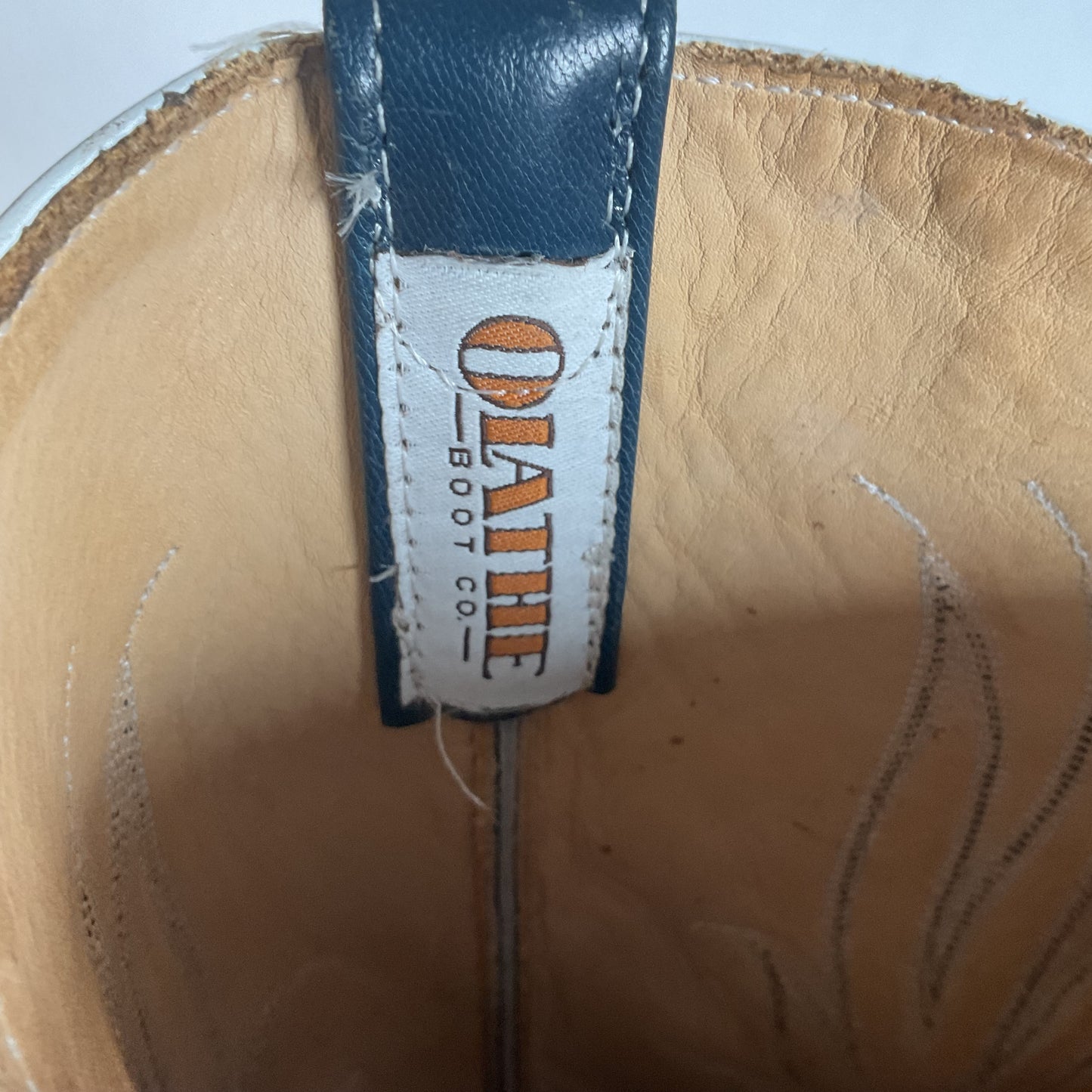 Olathe Pig Skin Suede Cowboy Boots 18 B (Narrow) Rough Out Custom