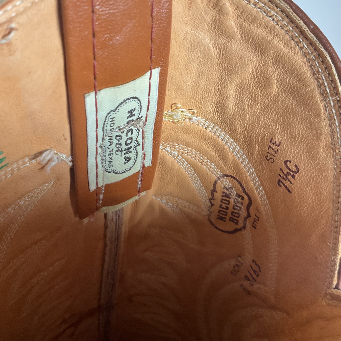 Vintage Nocona 17” Cowgirl Boots 7.5 C USA Made Old White Label