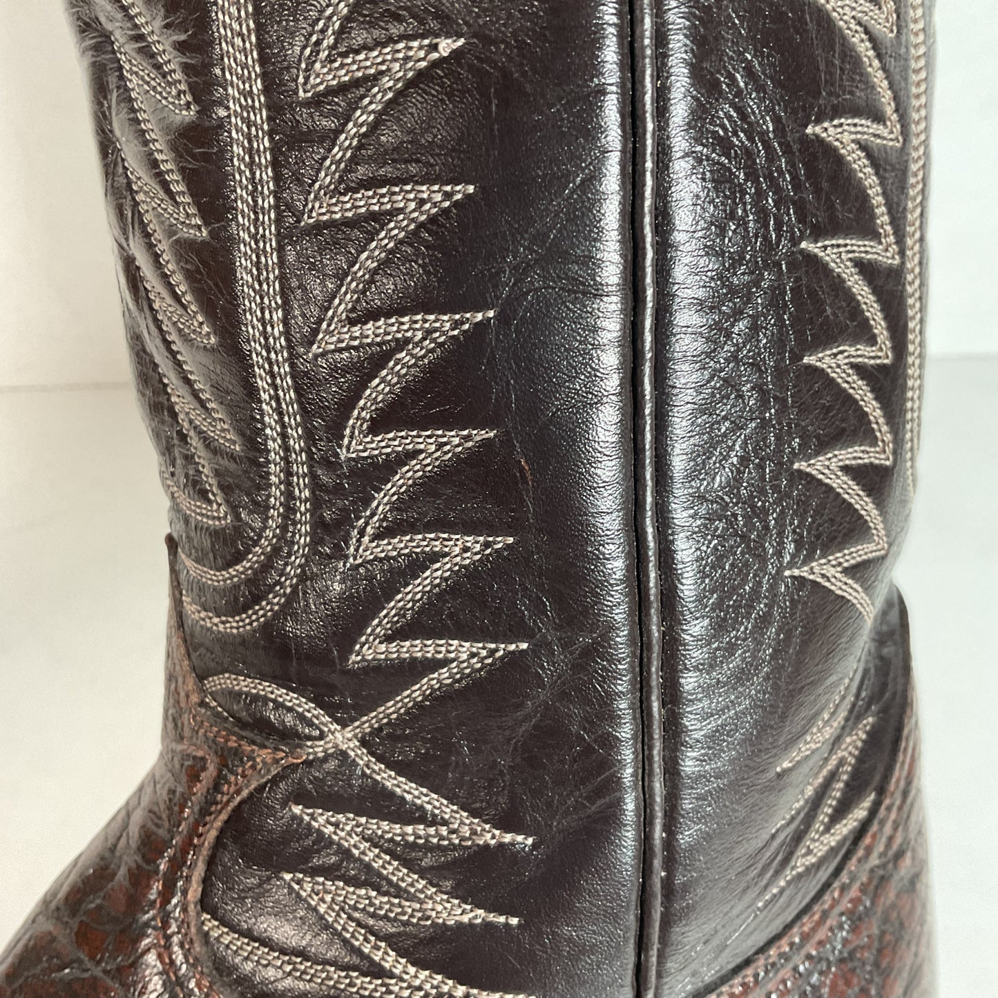 Vintage Tony Lama Caribou Cowboy Boots 8.5 EE Gold Label Exotic Buckaroo