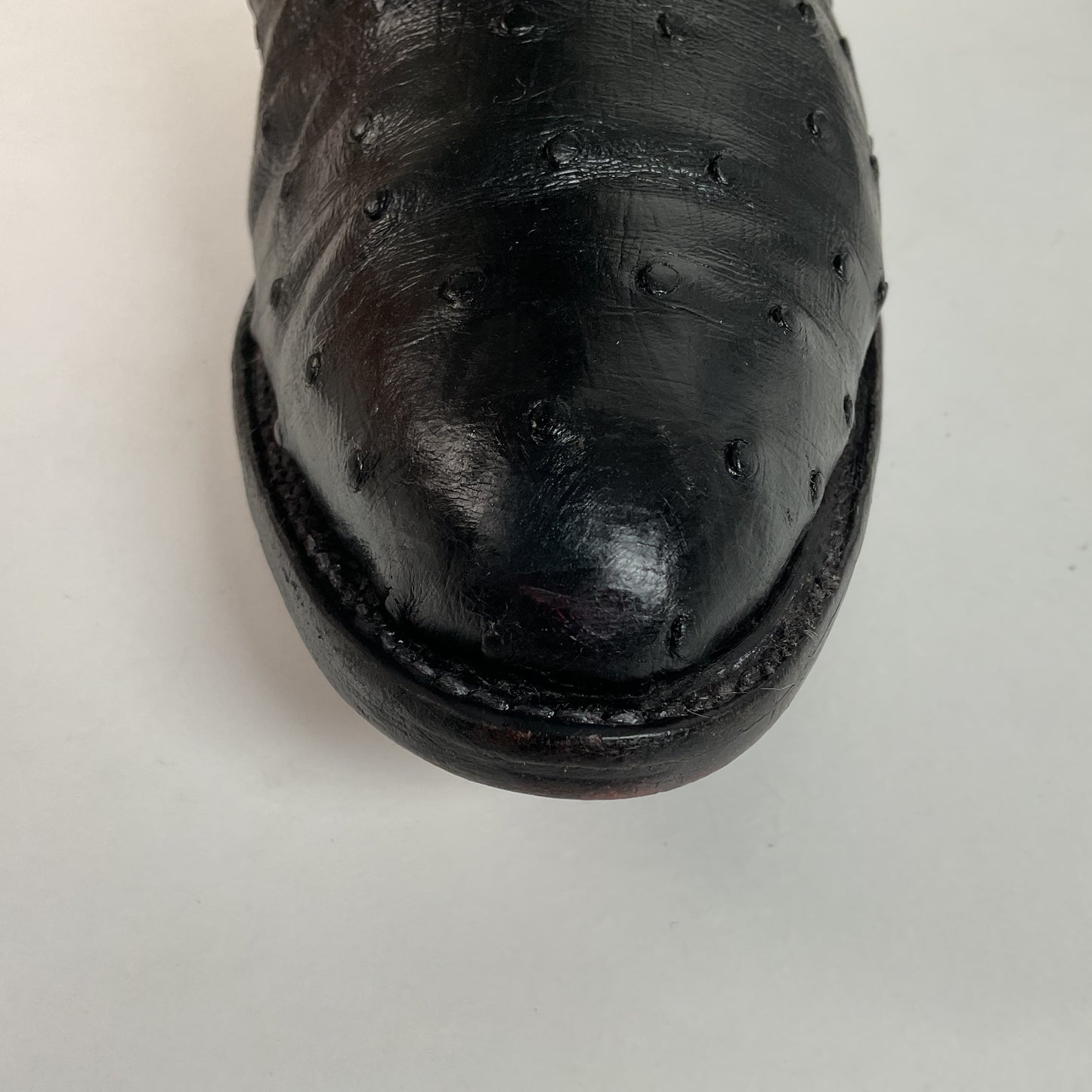 Larry Mahan Black Full Quill Ostrich Cowboy Boots 8 E USA Made