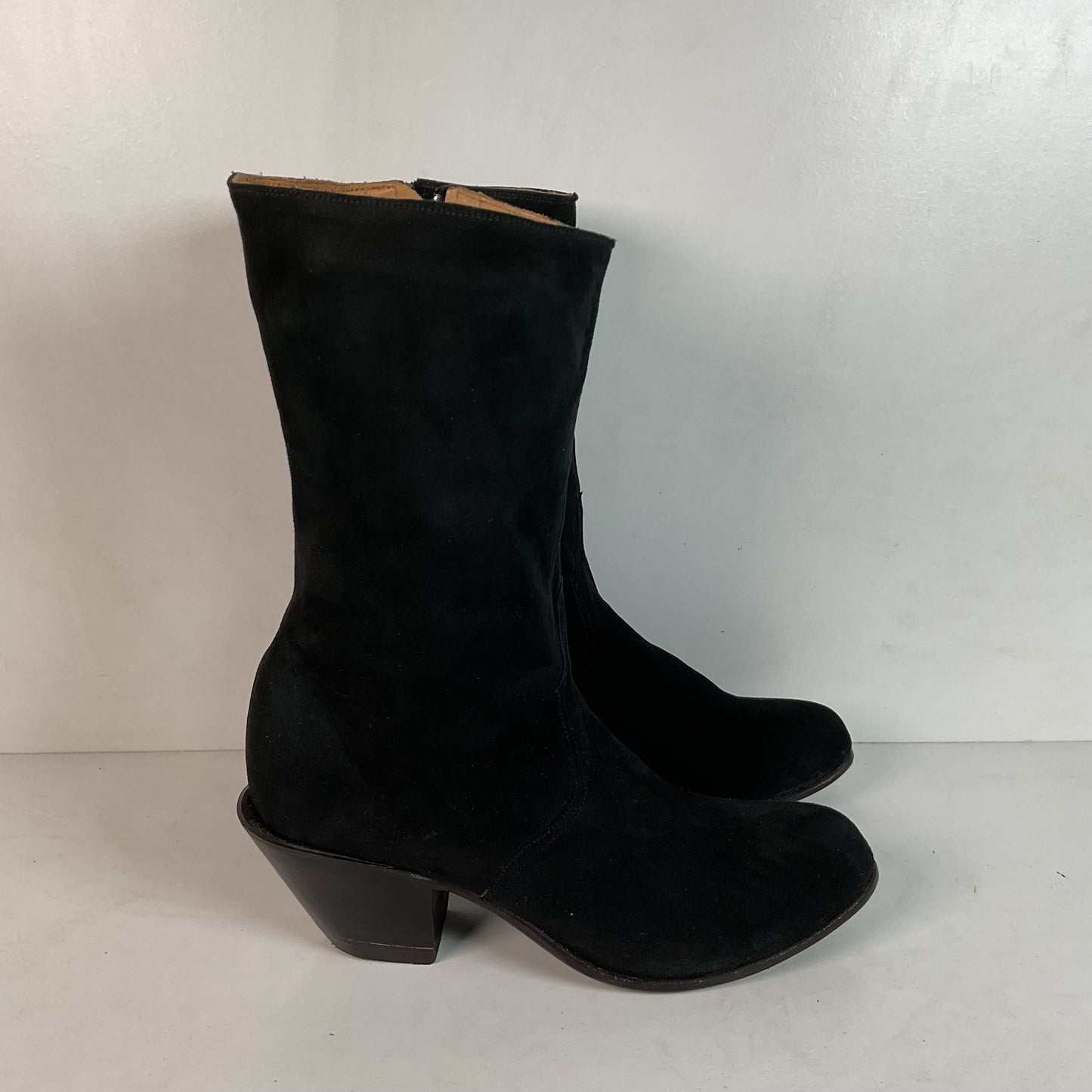 Lucchese Prototype Sock Booties 8 B Nubuck Suede Classics Handmade