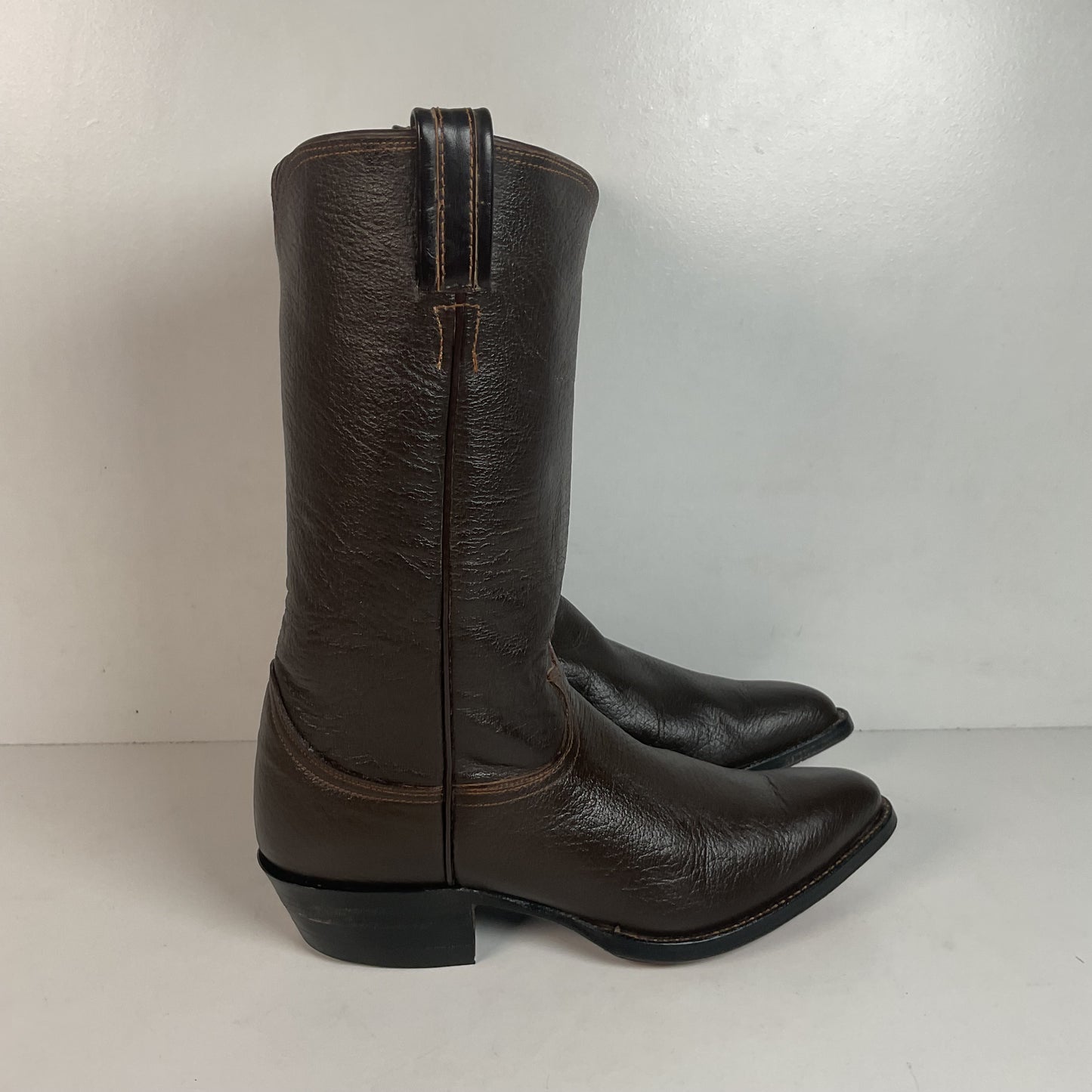 1960s Tony Lama Water Buffalo Cowboy Boots 8.5 D Gold Label Exotic