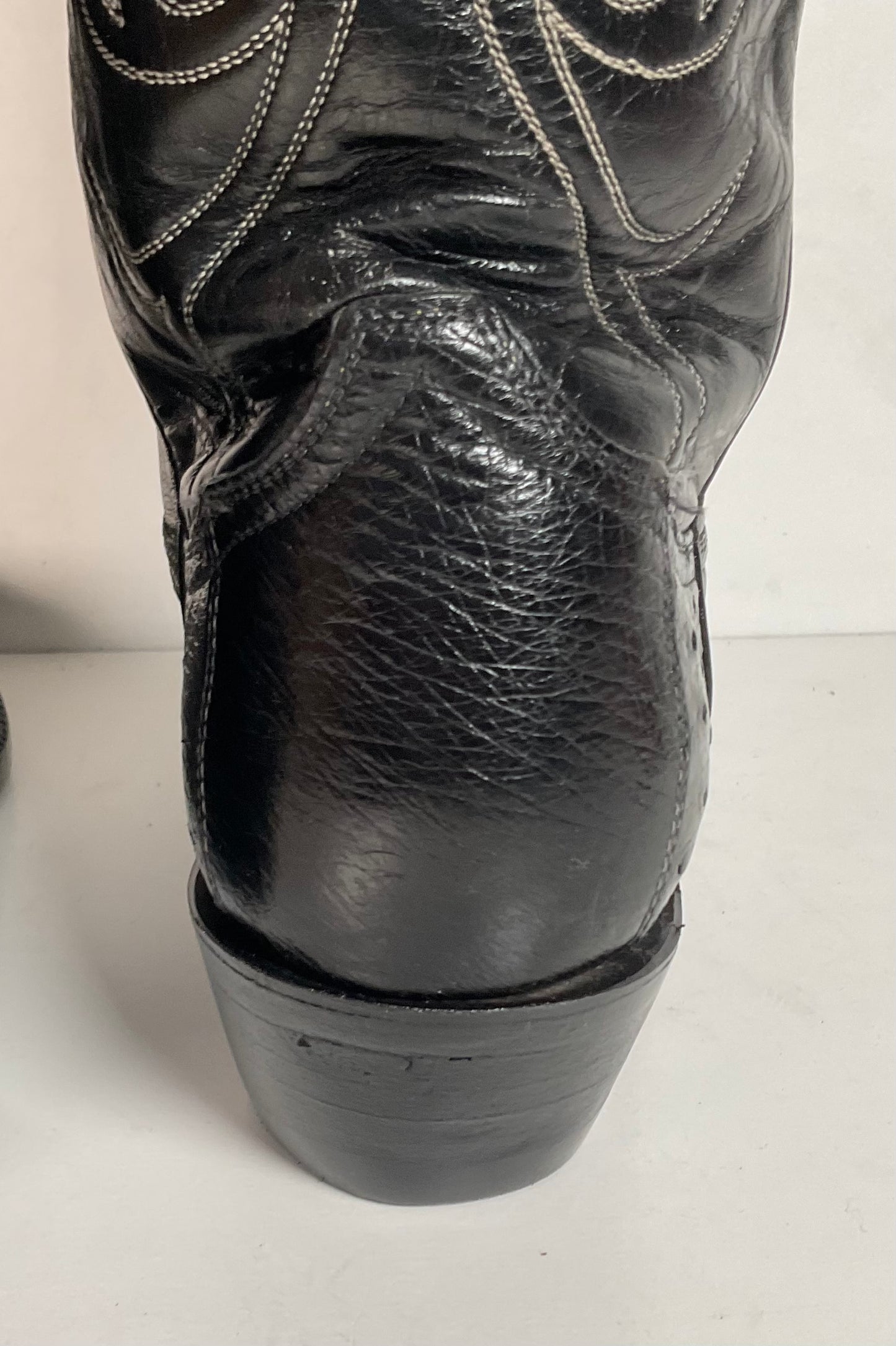 Vintage Tony Lama Exotic Ostrich Wingtip Cowboy Boots 9 D Recrafted Gold Label