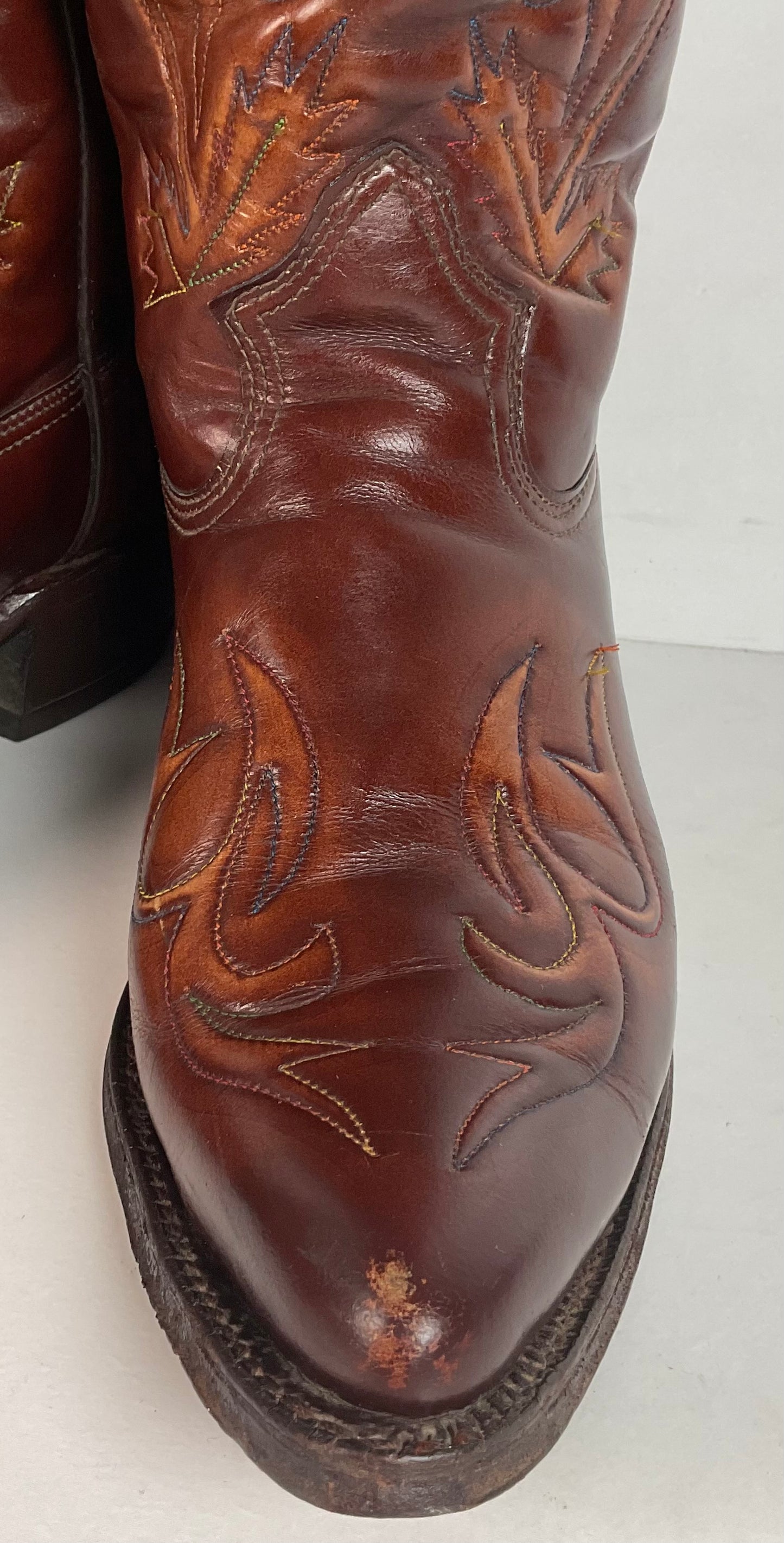Vintage Texas Brand Thunderbid Cowboy Boots 9.5 D Rising Pheonix USA Made