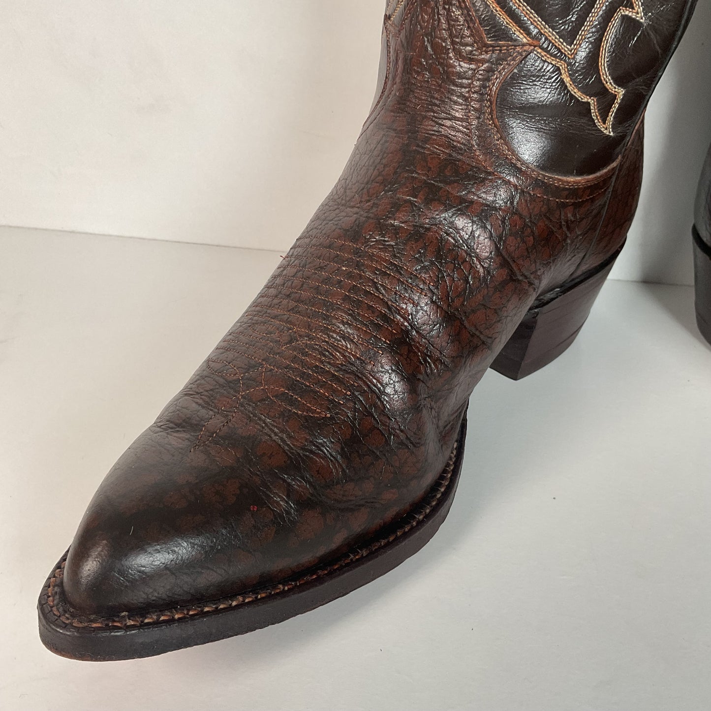 Vintage Tony Lama Exotic Caribou Cowboy Boots 9 EEE Gold Label