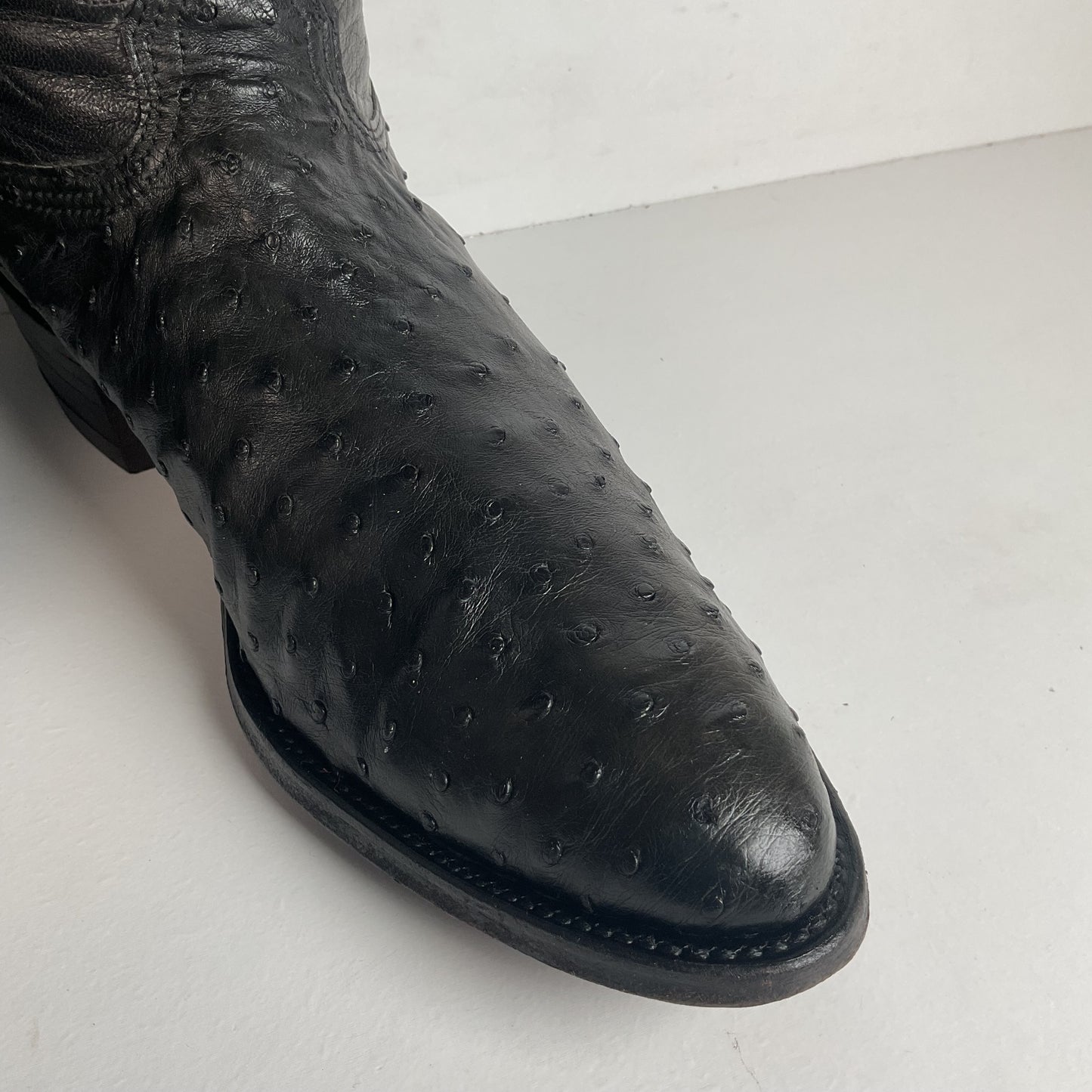Vintage Nocona Black Ostrich Quill Cowboy Boots Men’s 11.5 B Exotic