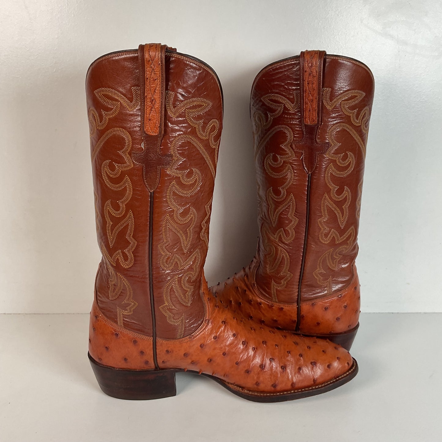 Lucchese San Antonio Ostrich Quill Cowboy Boots Men’s 9.5 B | Women’s 10.5