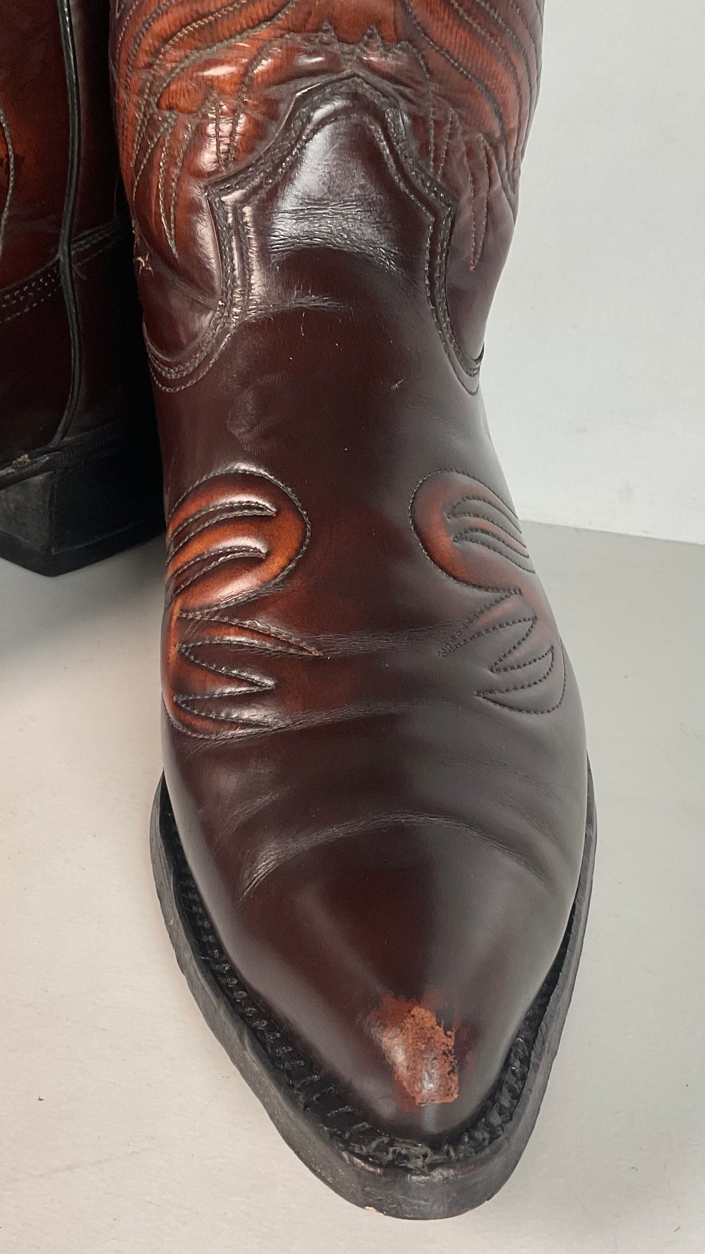 Vintage Texas Brand Patent Thunderbird Cowboy Boots 10.5 EE Rainbow Peacock
