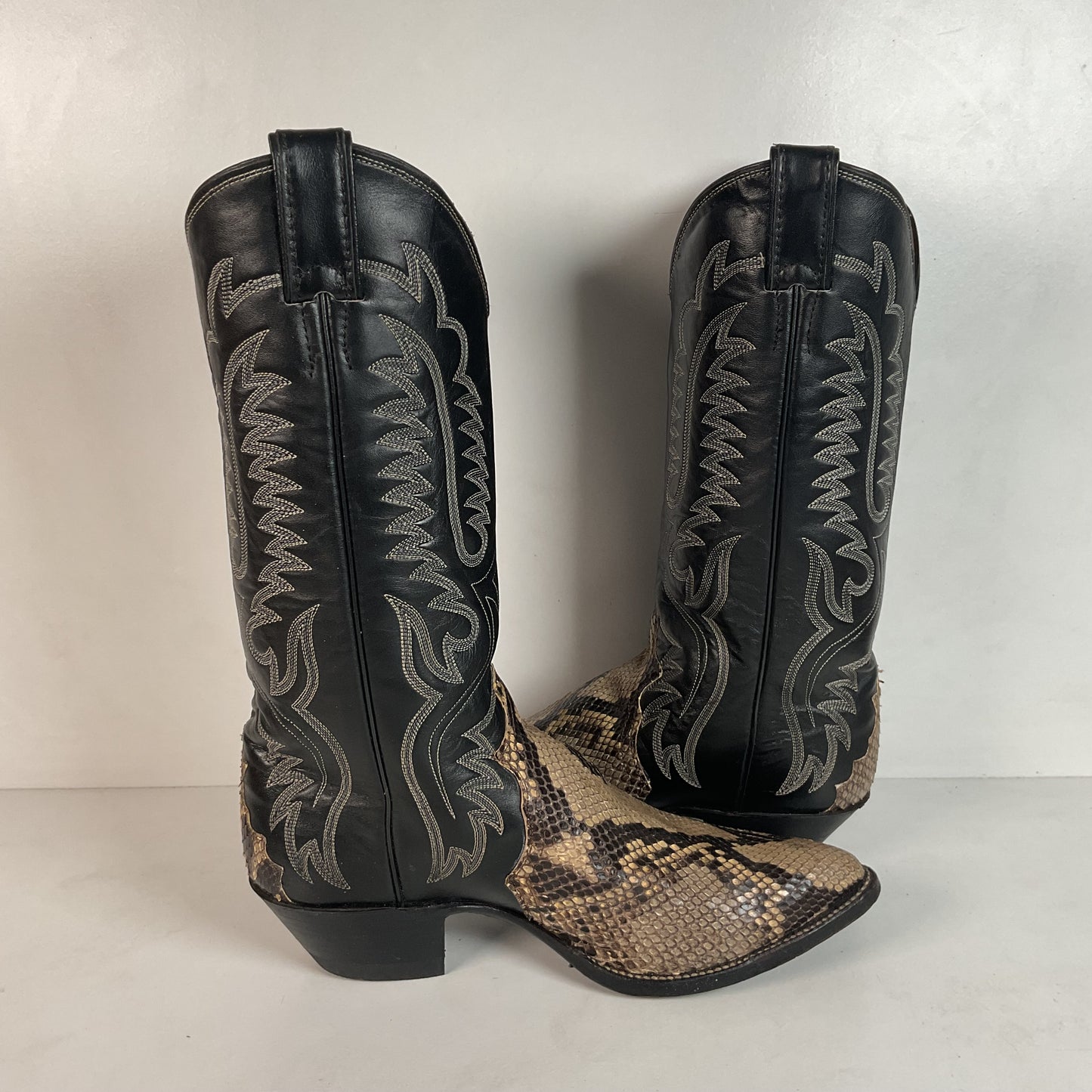 Justin Front Cut Python Snakeskin Cowboy Boots 8.5 D Triad USA Made