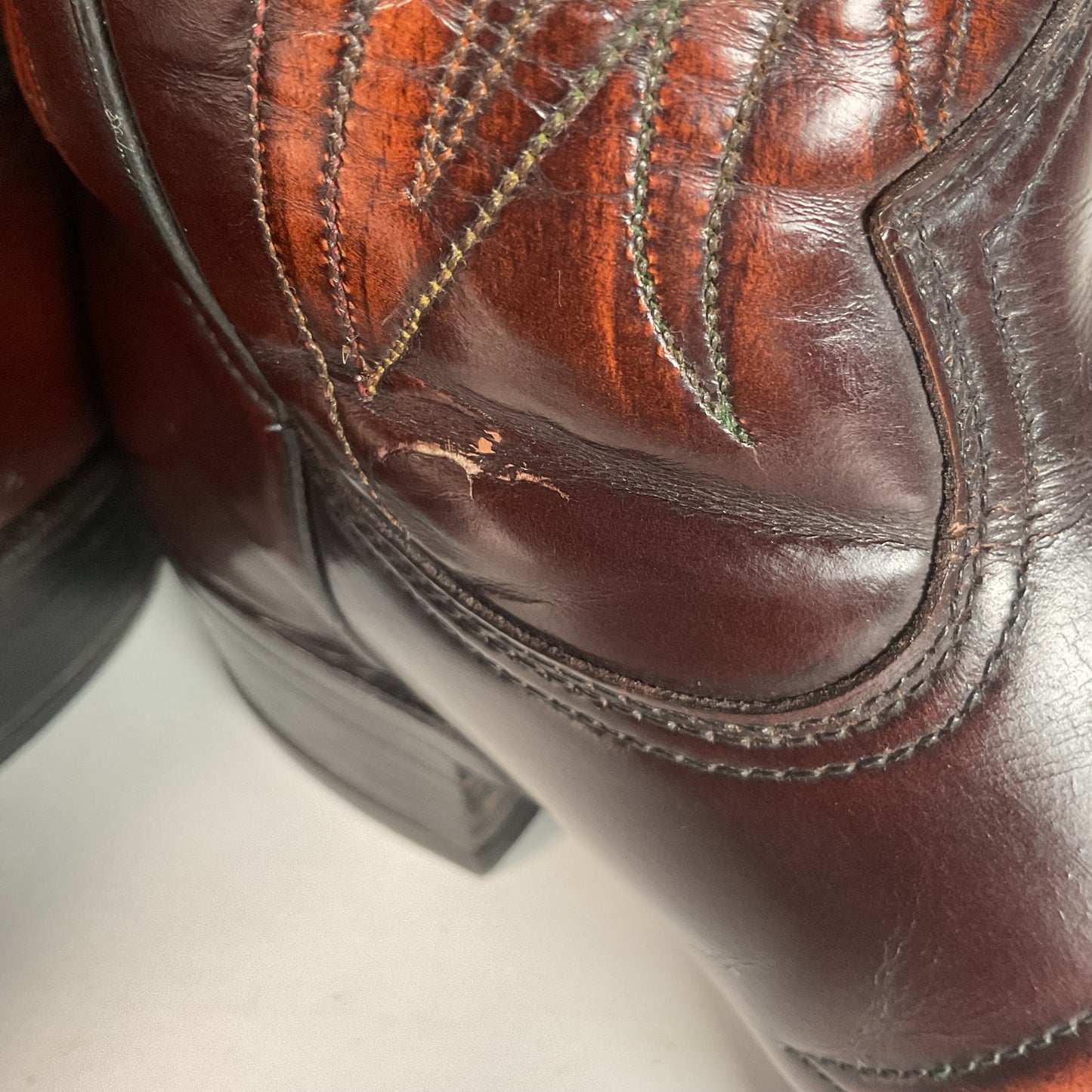 Vintage Texas Brand Patent Thunderbird Cowboy Boots 10.5 EE Rainbow Peacock