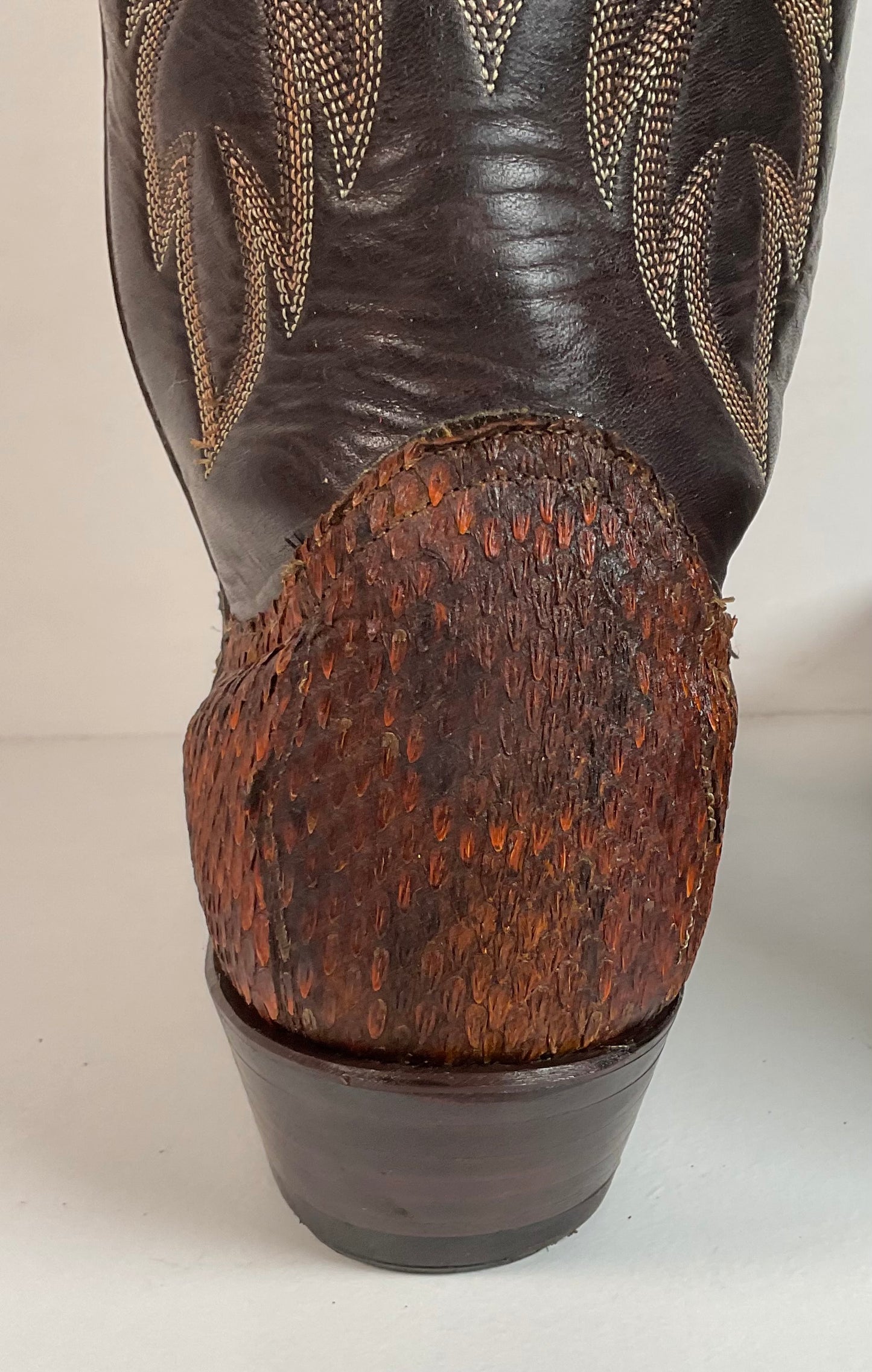 Dan Post For Code West Diamondback Rattlesnake Cowboy Boots 12 M USA Made