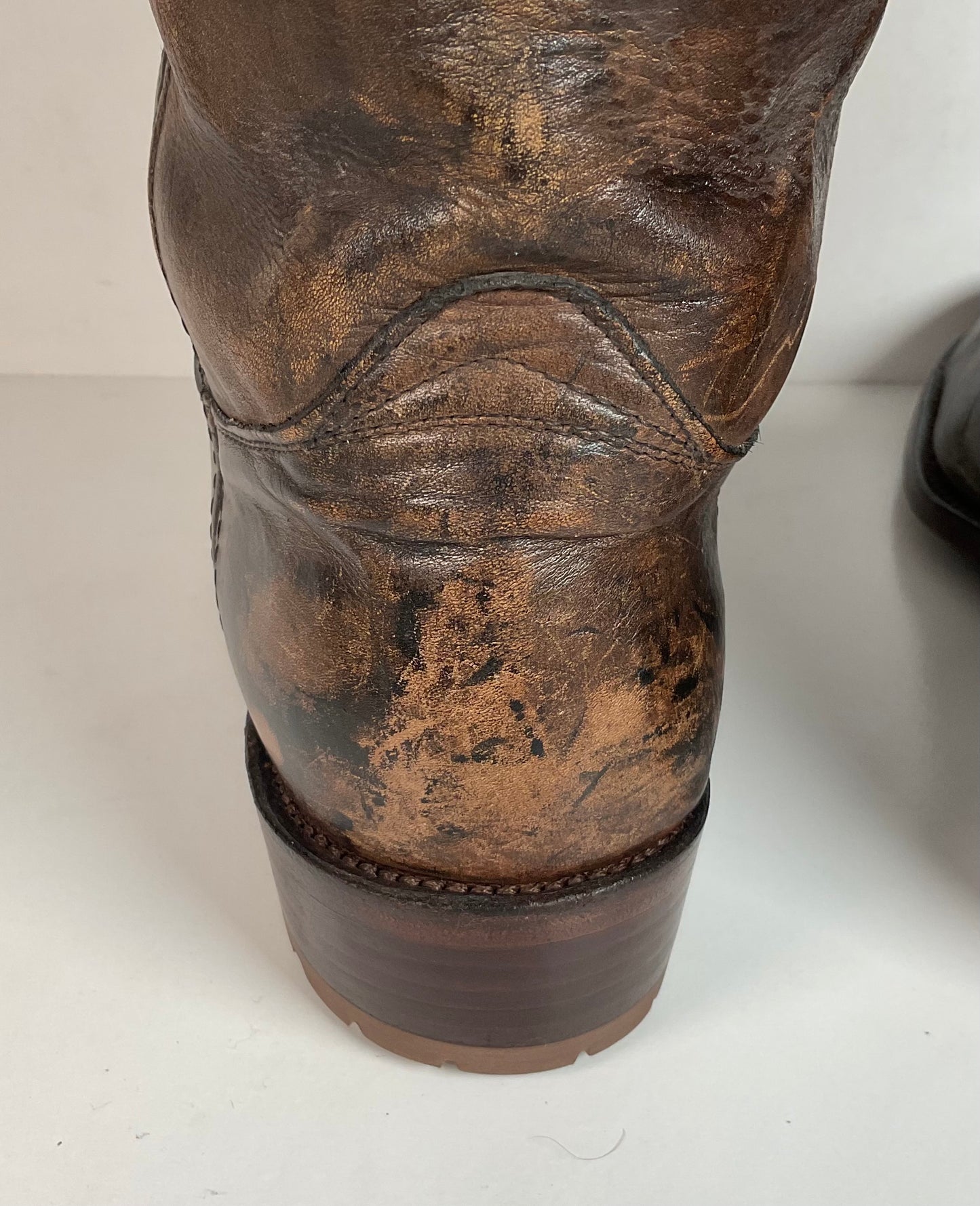Vintage Frye Men’s 17” Campus Boots 9.5 EE Black Label Distressed Recrafted