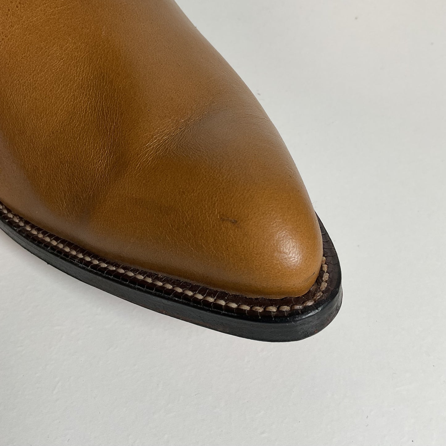 Vintage 1960s Tony Lama Gold Label Cowboy Boots 12 E Carmel Brown