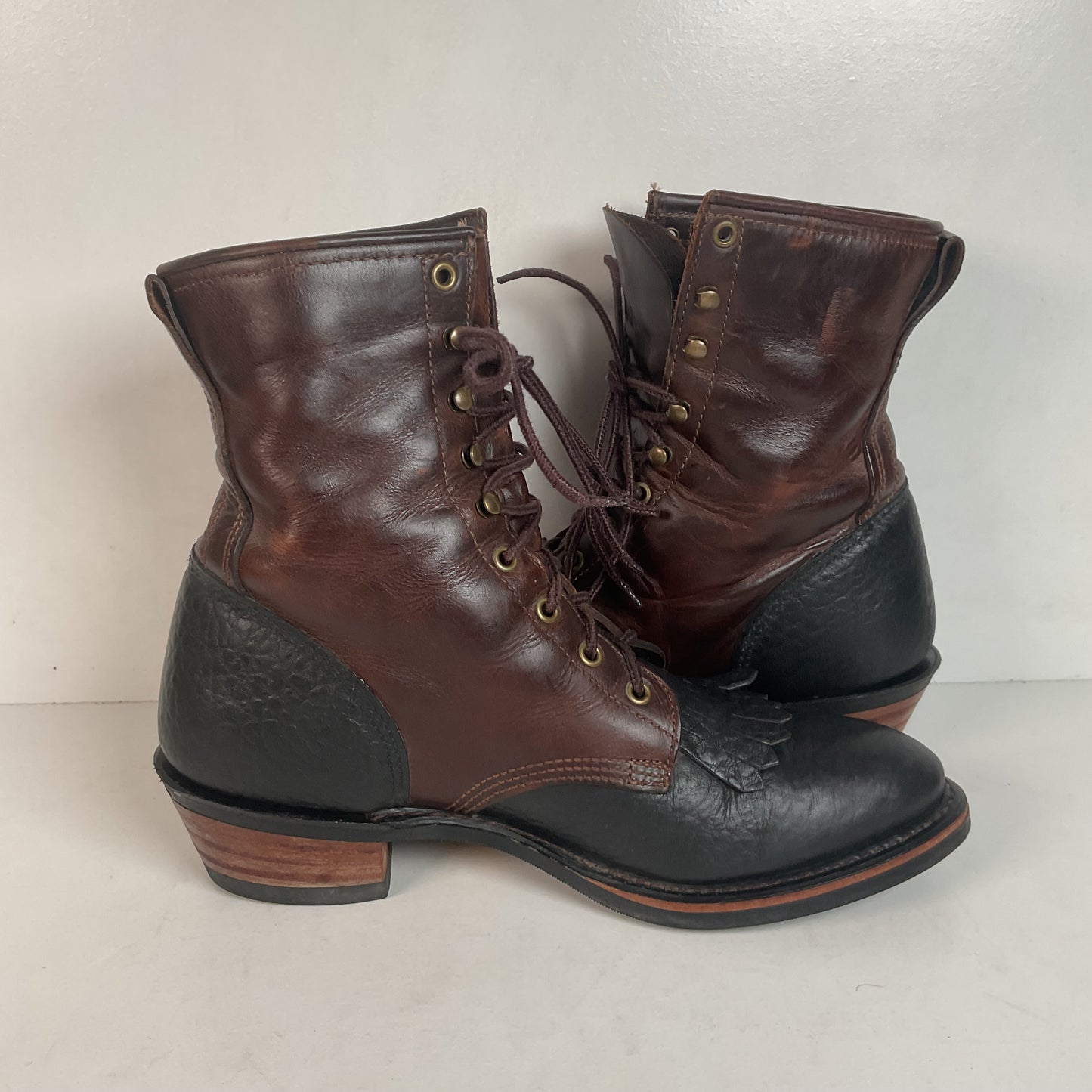 Vintage Durango Kiltie Packer Boots 10.5 D USA Made Bullhide