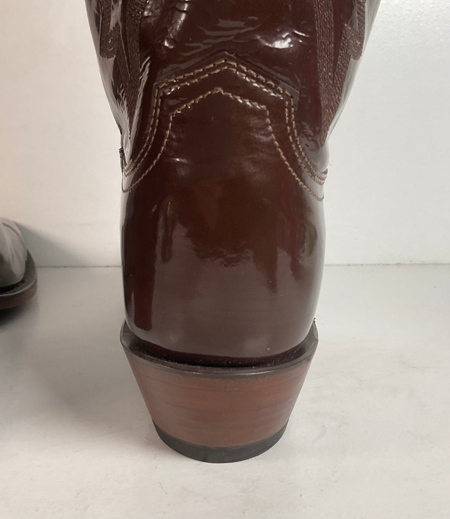 Lucchese Patent Leather Cowgirl Boots | Brown | Women’s 10