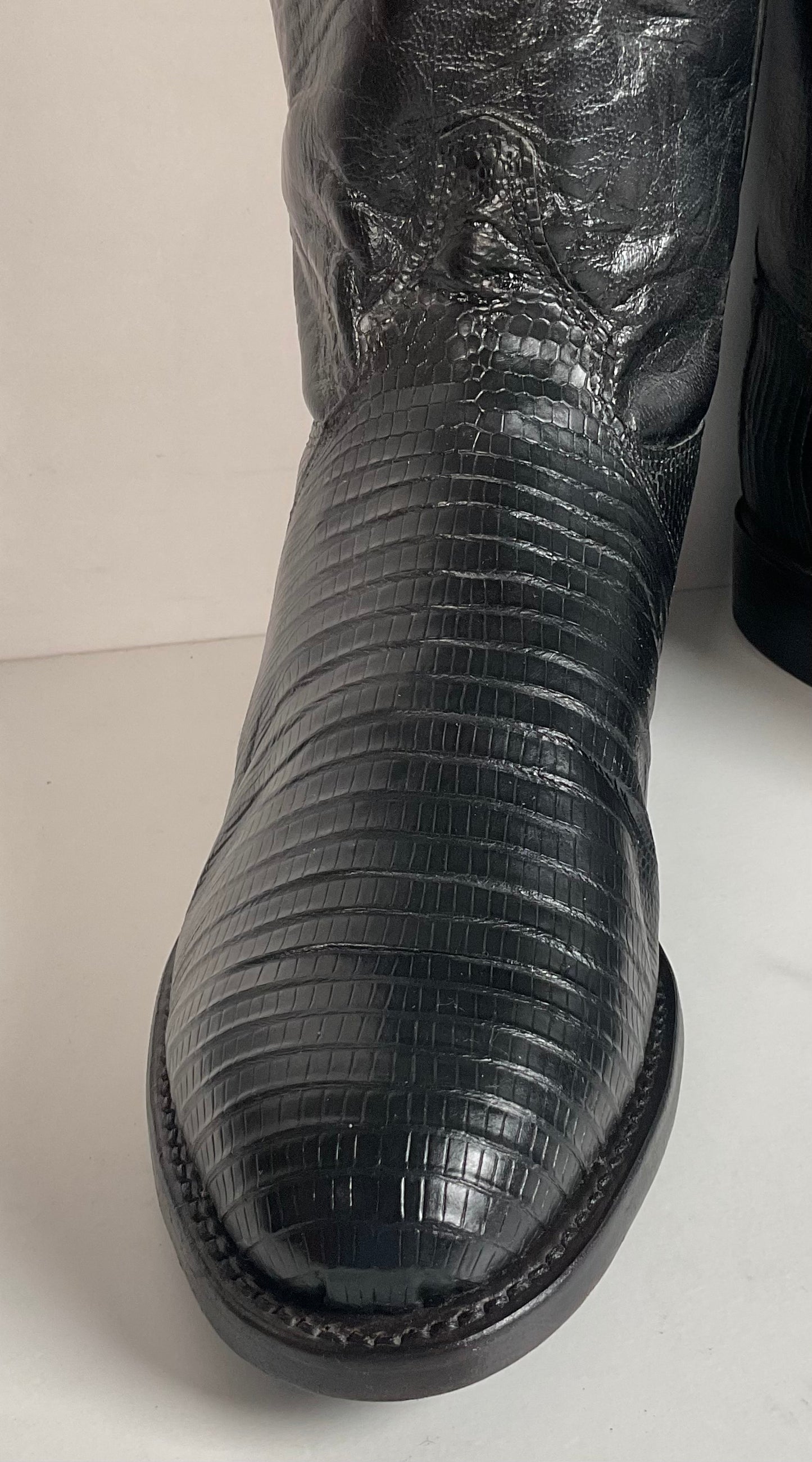 Justin Teju Lizard Cowboy Roper Boots 8 D USA Made