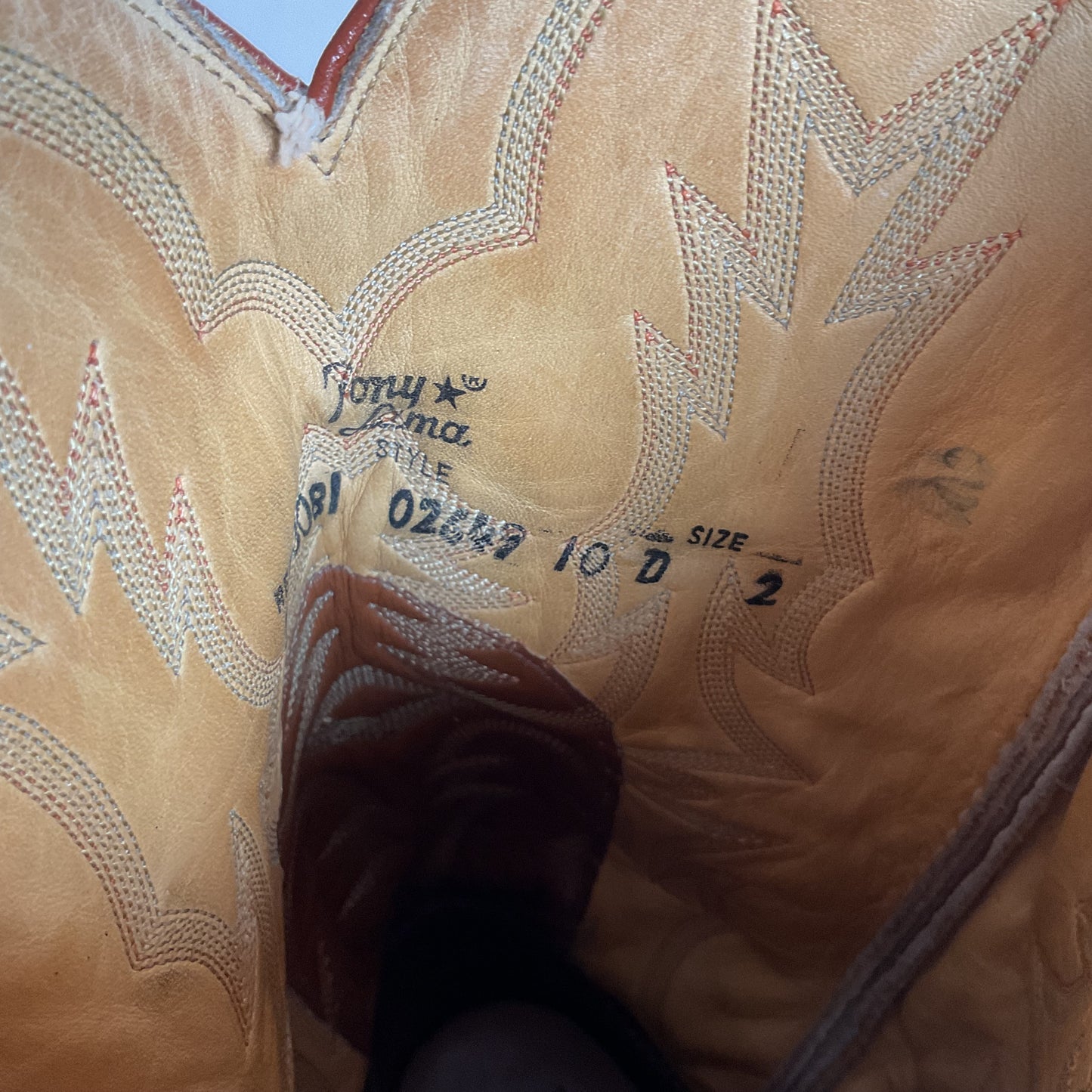 Tony Lama Ostrich Leg Patchwork Cowboy Boots 10 D Gold Label Thrashed
