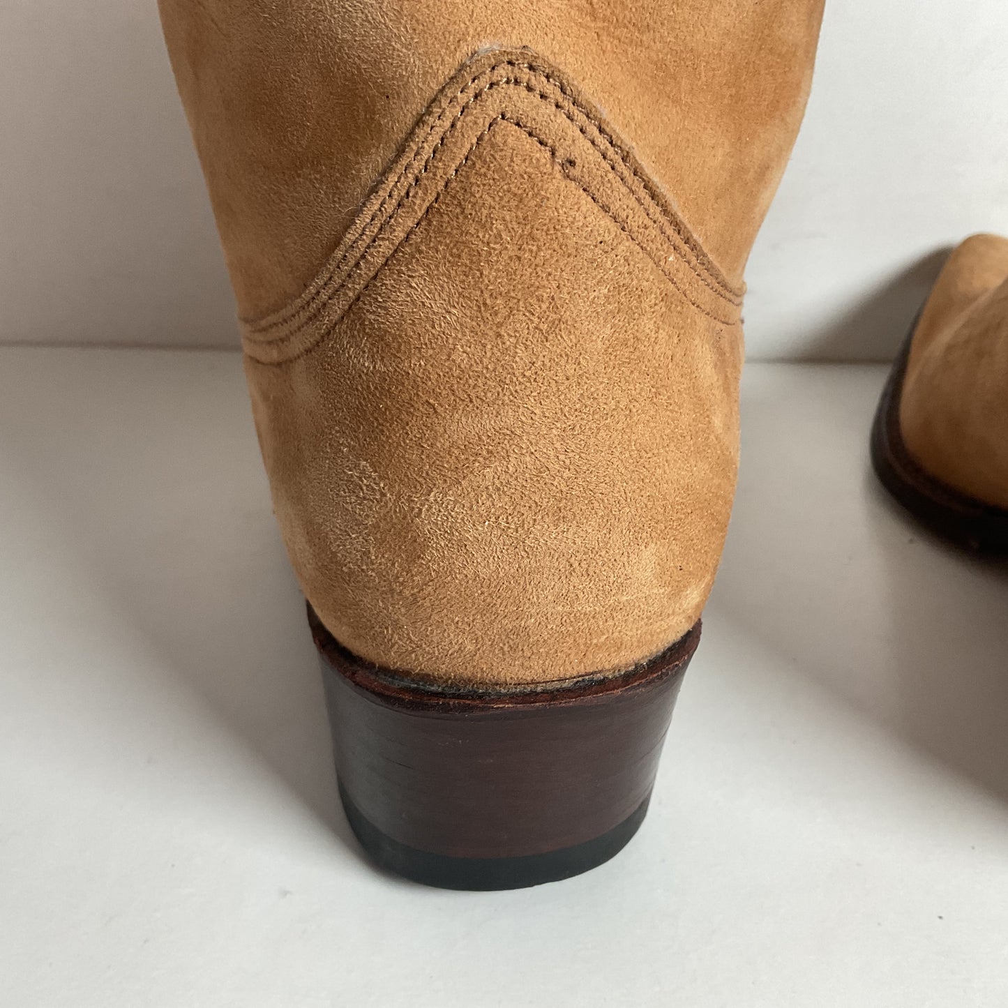 F. H. Senka Cowgirl Boots 8.5 US Nubuck Suede Snip Toe