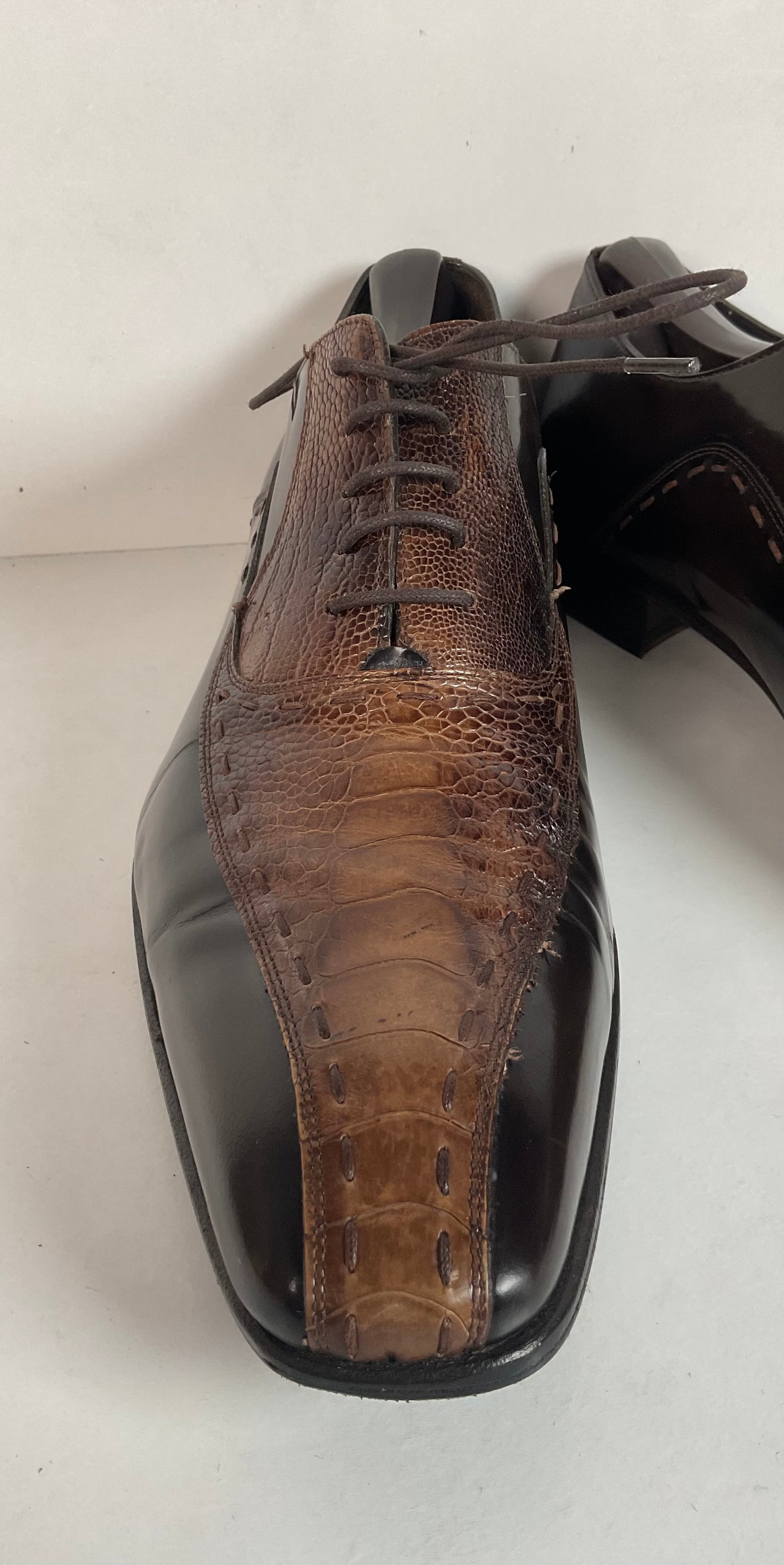 Mezlan Exotic Ostrich Leg Loafer Shoes 9.5 M Recrafted
