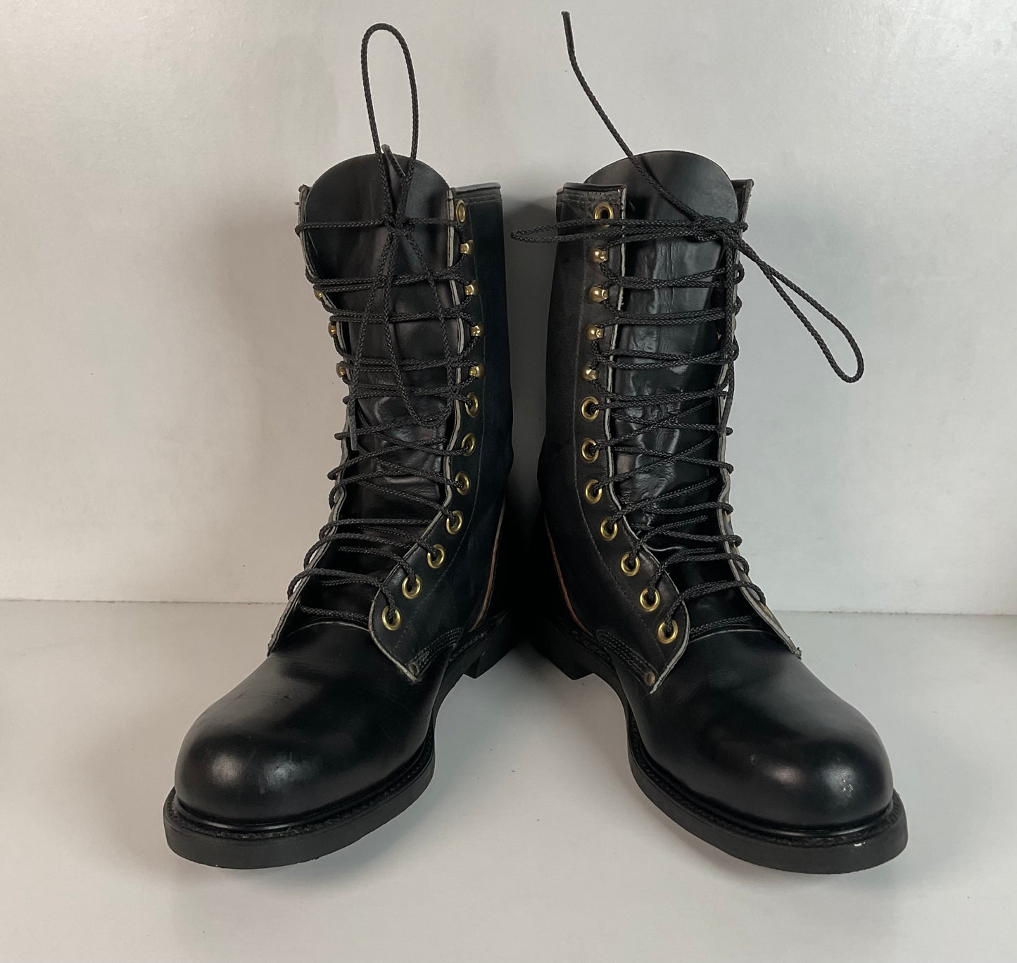 Vintage 1960s Leigh Linesman Boots 10 D USA Made Safety Toe