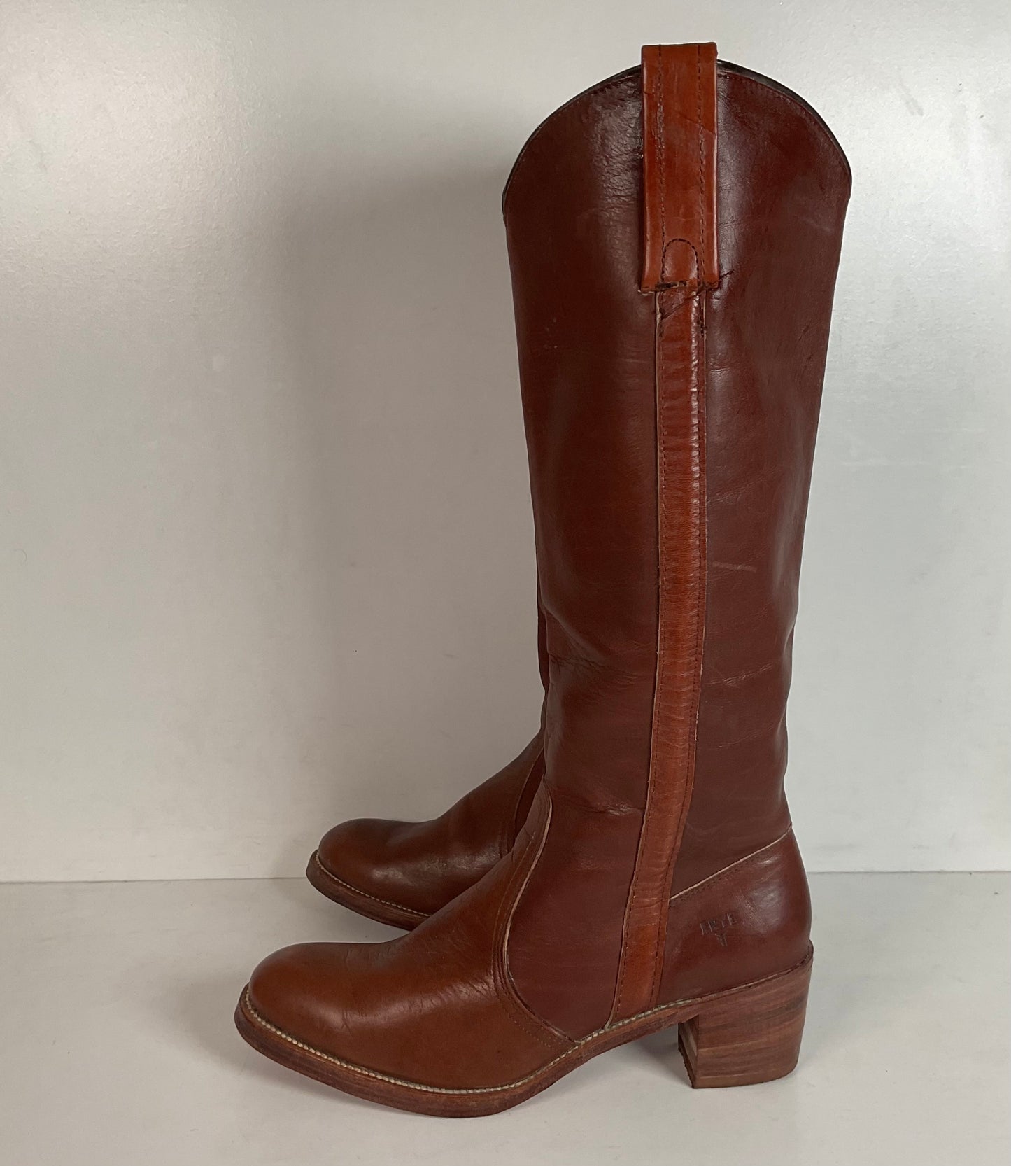 Vintage Frye Sabrina Tall Campus Riding Boots 9 B USA Made Chunky