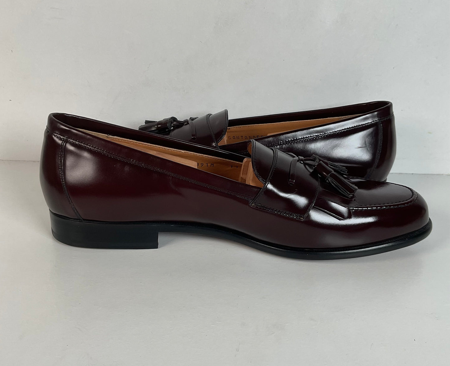 Mezlan Santander Tassel Loafer 11 M Burgundy High Shine