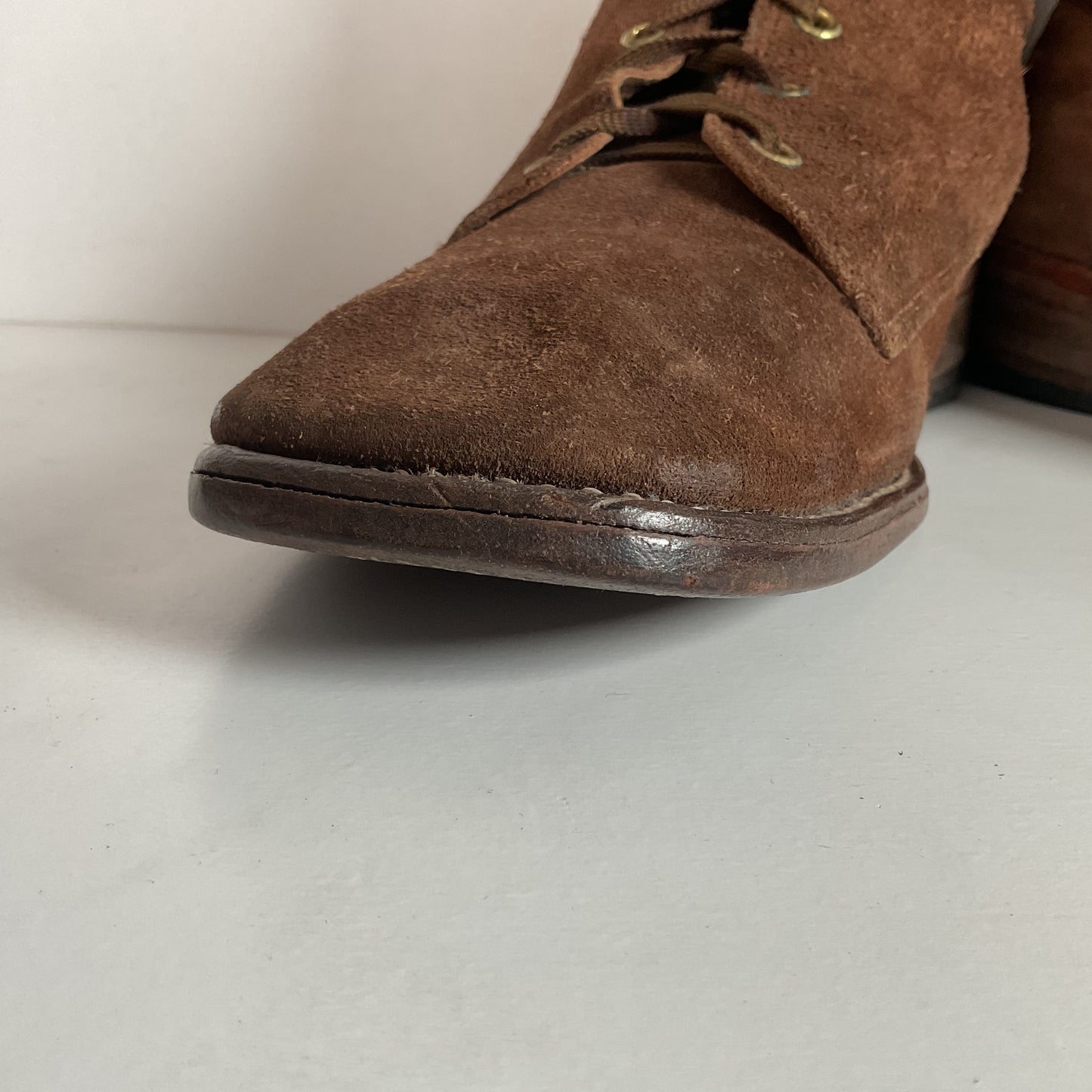 Vintage 1960s Men’s Suede Lace Up Snake Boots 12 D USA Made