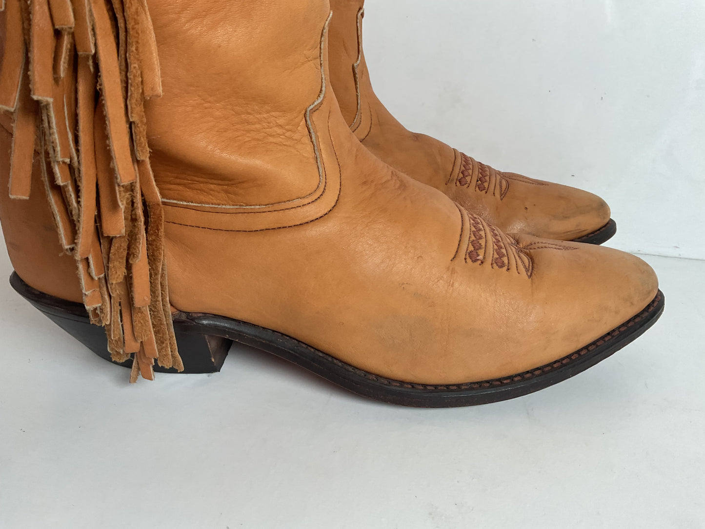 Vintage Code West Navajo Fringe Cowgirl Boots 8.5 M USA Made