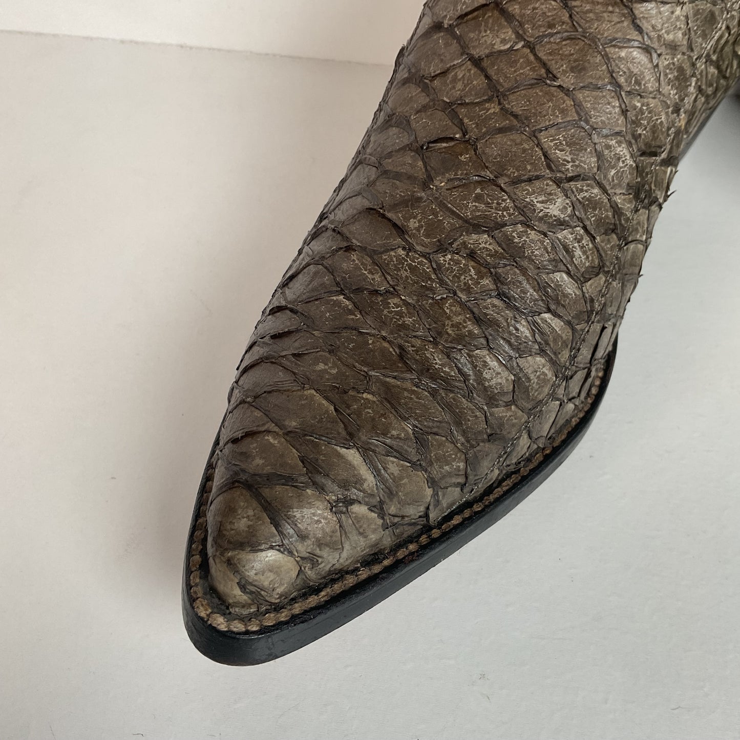 Pirarucu Fish Cowboy Boots Men’s 6.5 | Women’s 7.5 Inverted Cut Exotic Bass