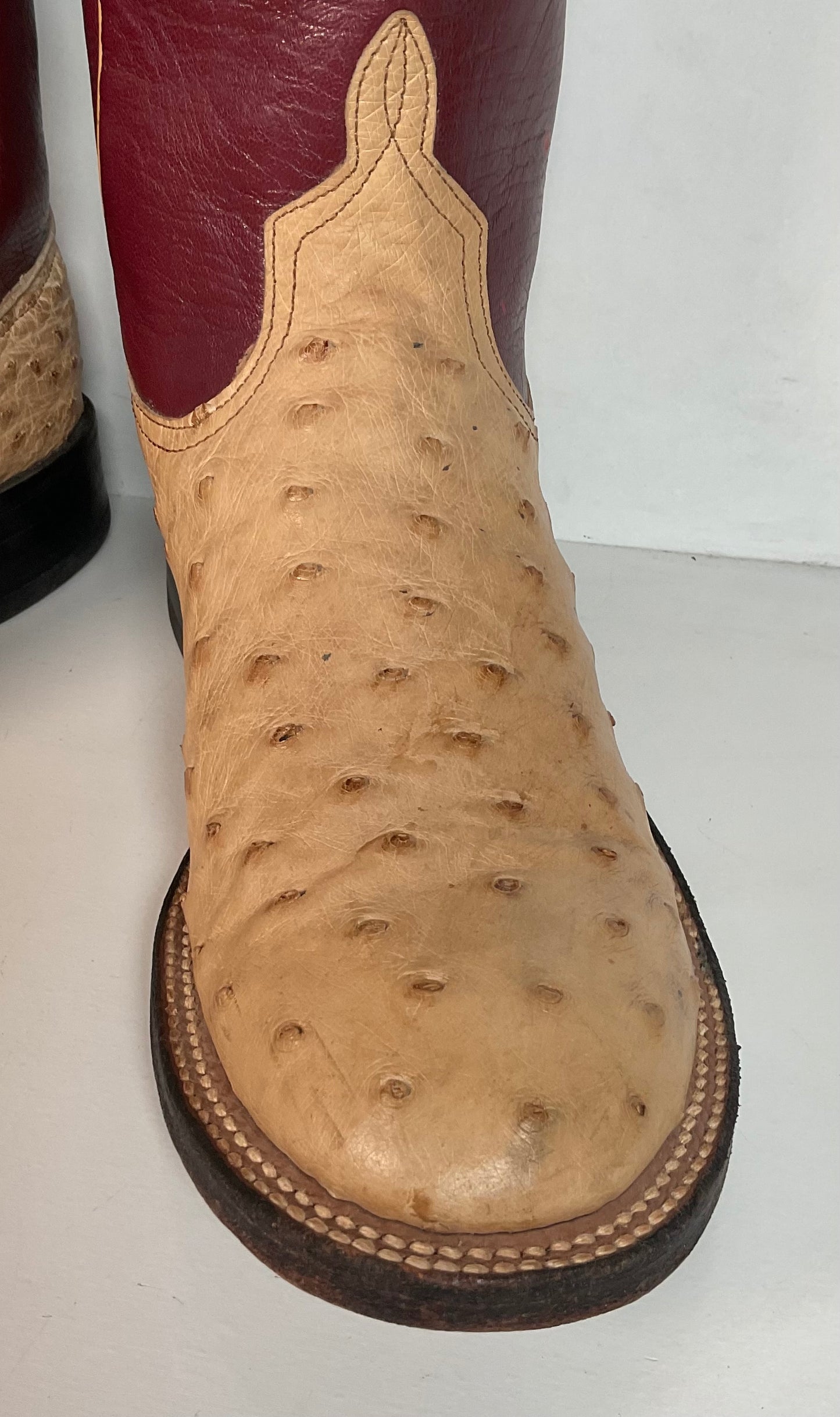 Anderson Bean Ostrich Quill Roper Boots Men’s 8 B | Women’s 9 Exotic USA Made