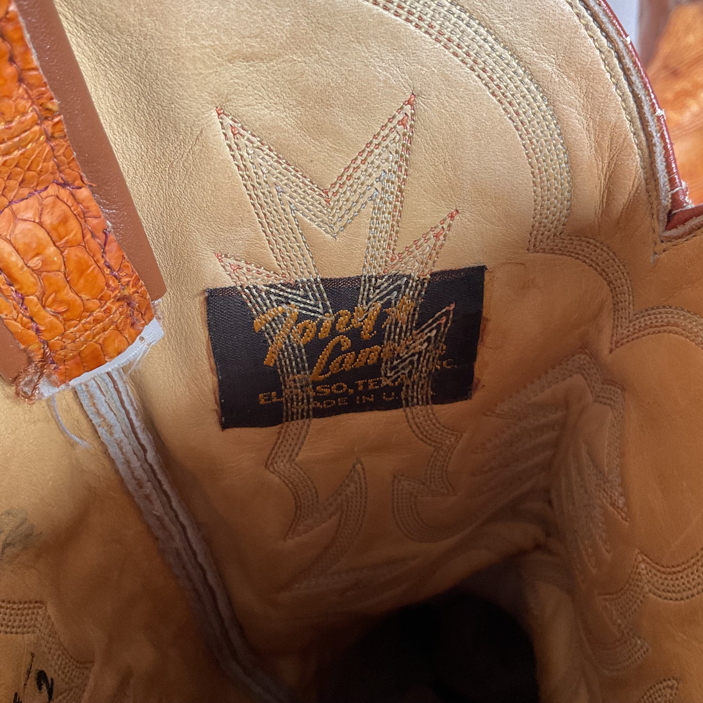 Tony Lama Ostrich Leg Patchwork Cowboy Boots 10 D Gold Label Thrashed