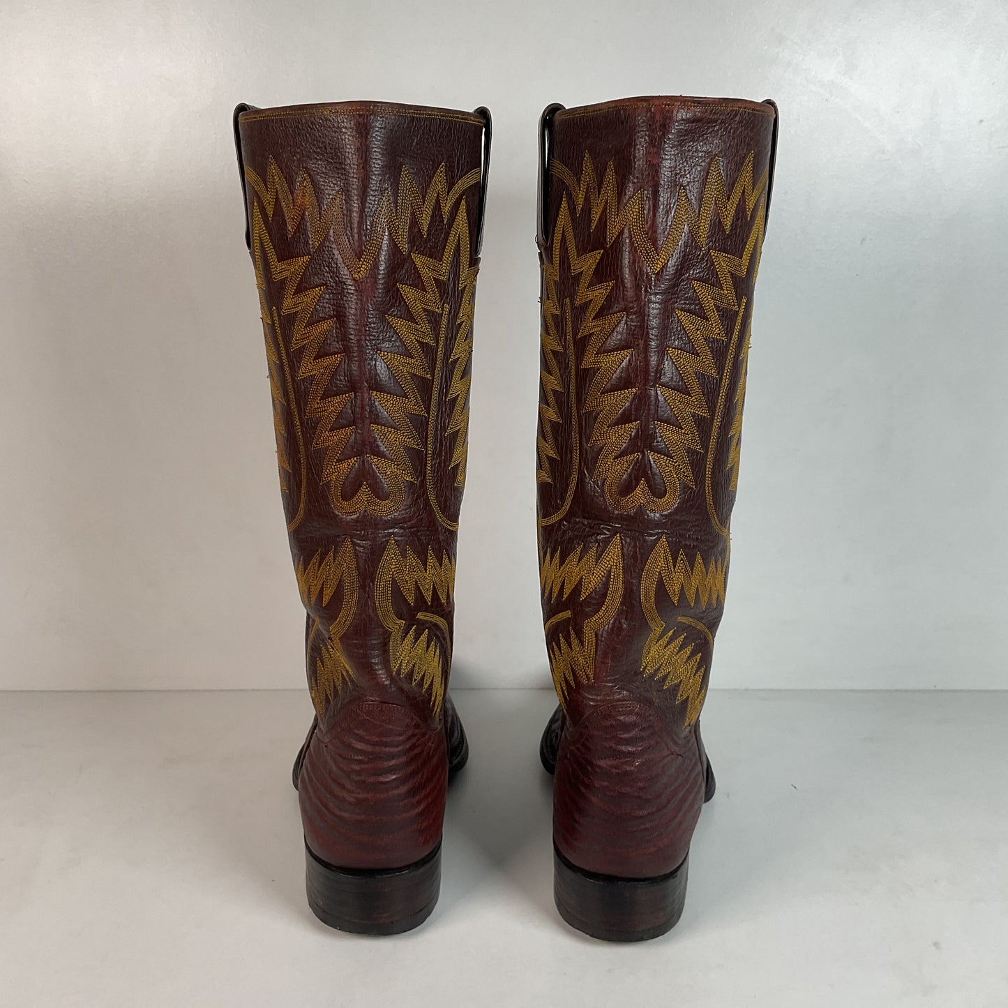 Vintage 1960s Stove Pipe Cowboy Boots 9-9.5 Exotic Shark Skin Custom Made