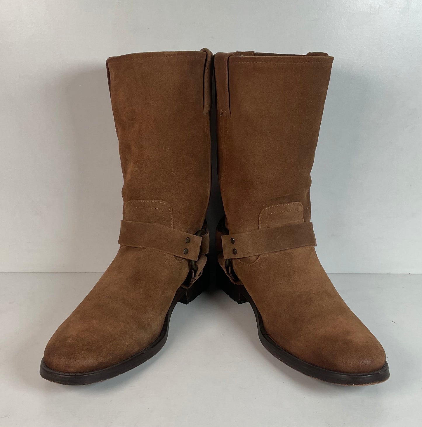 Frye Men’s Suede Engineer Harness Boots 10 D Brown