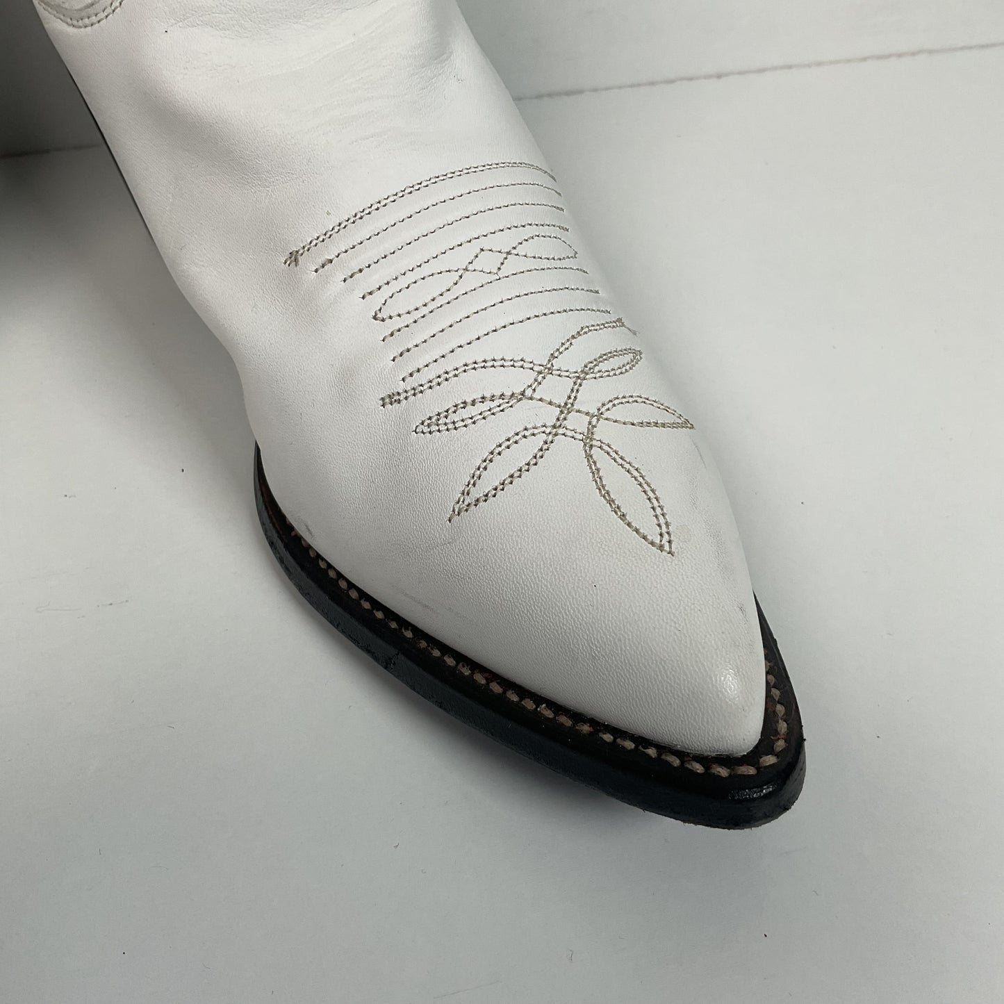 Justin Wedding White Cowgirl Boots 8 B USA Made