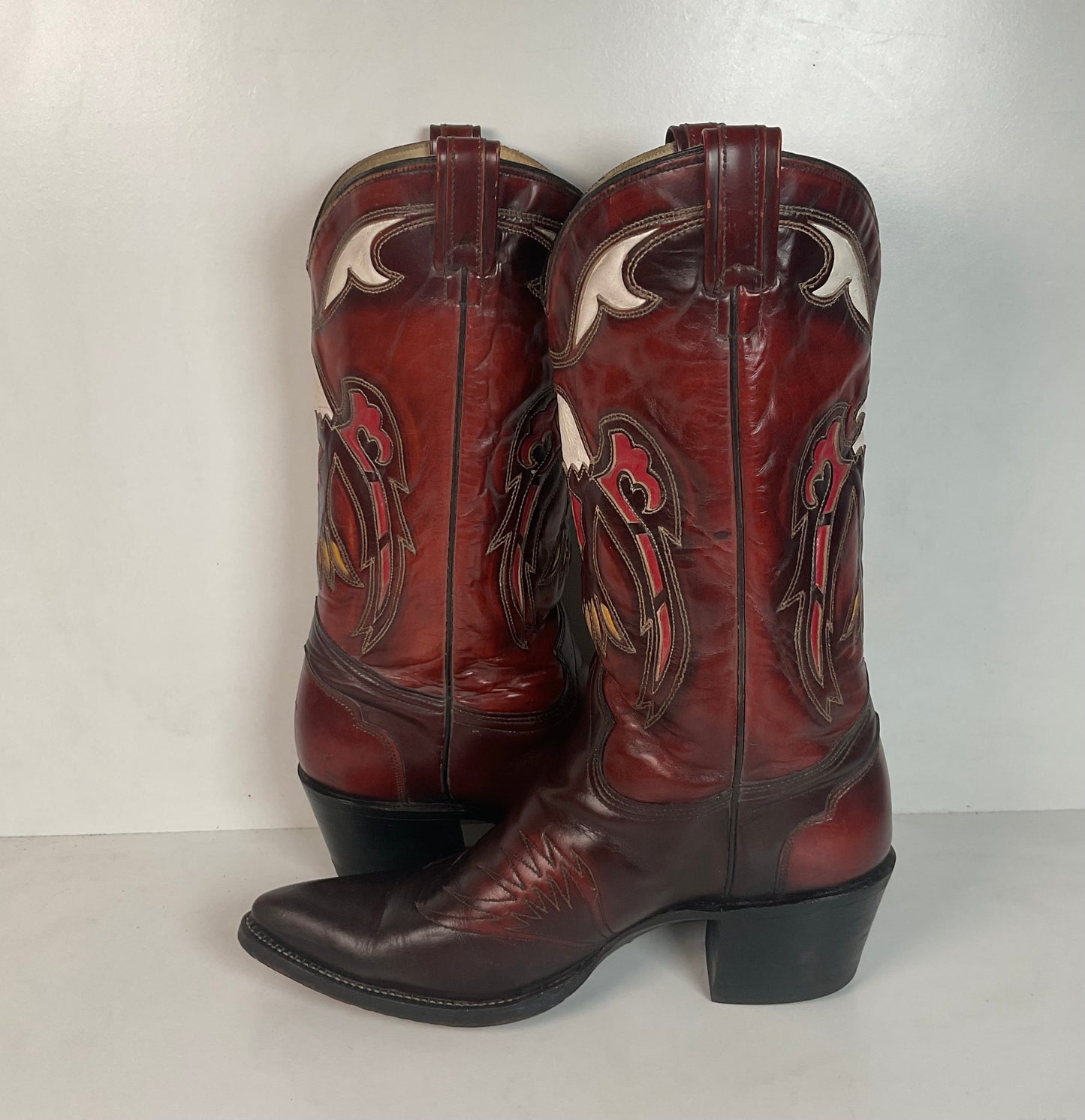 Texas Eagle Thunderbird Cowboy Boots 11 D Independence Day 4th Of July