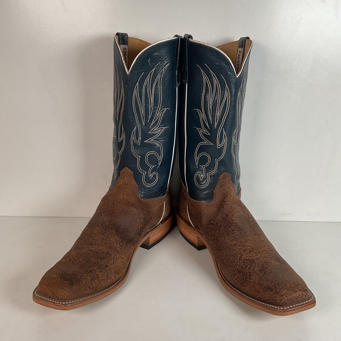 Olathe Pig Skin Suede Cowboy Boots 18 B (Narrow) Rough Out Custom