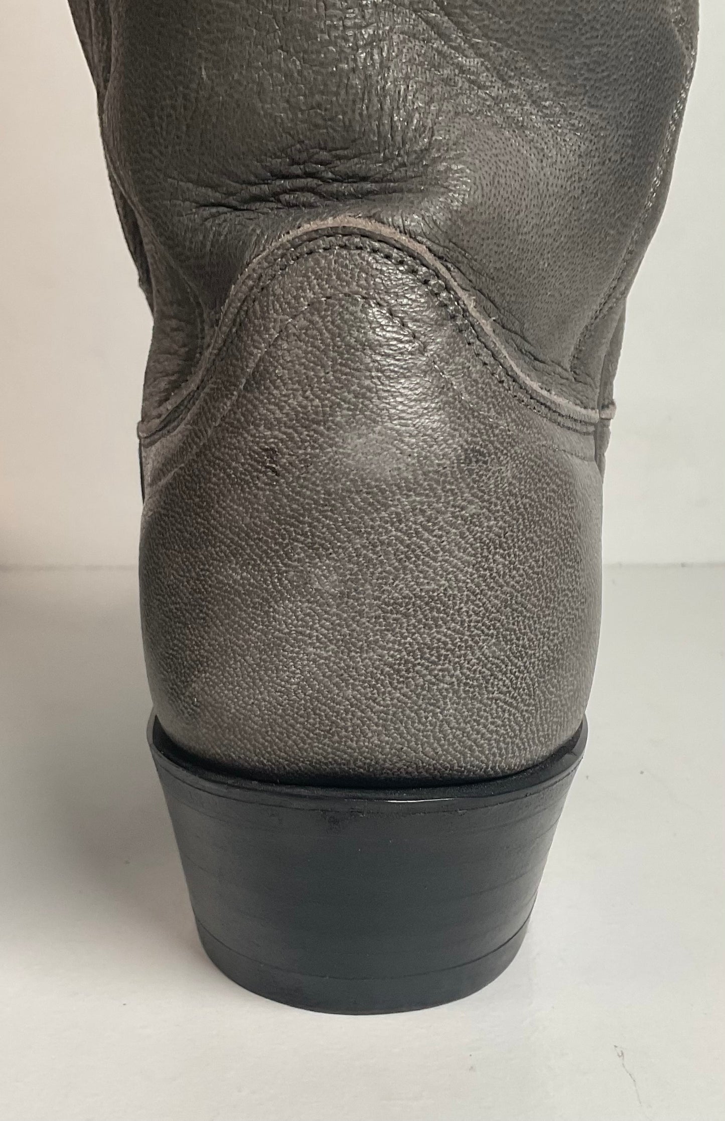Vintage Dan Post Grey Elk Skin Cowboy Boots 10.5 D USA Made Old Label