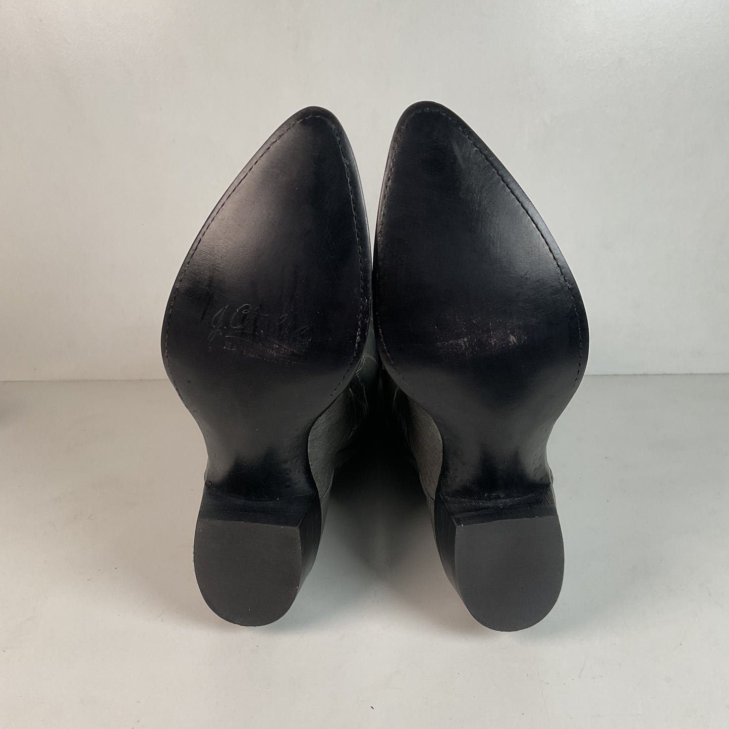 Vintage J. Chisholm Grey Smooth Ostrich Cowboy Boots Men’s 7.5 D | Women’s 8.5 Exotic USA Made