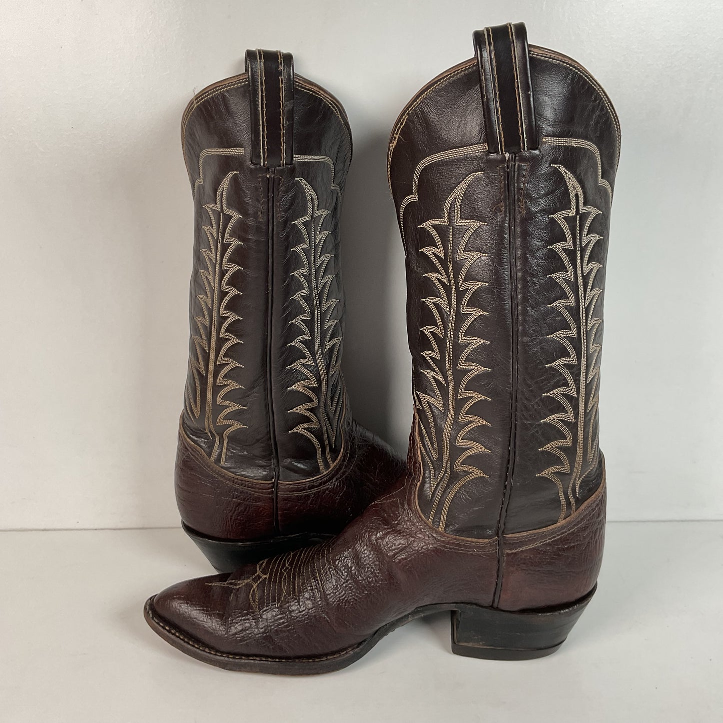 Vintage 1960s Tony Lama Antelope Cowboy Boots 9 B Gold Label Exotic