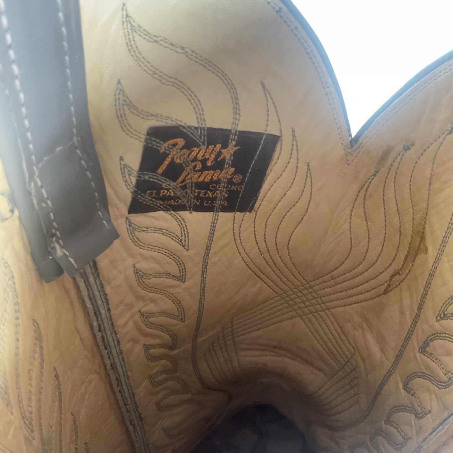 Vintage Tony Lama Exotic Grey Eel Cowboy Boots 9.5 EEE Gold Label USA Made