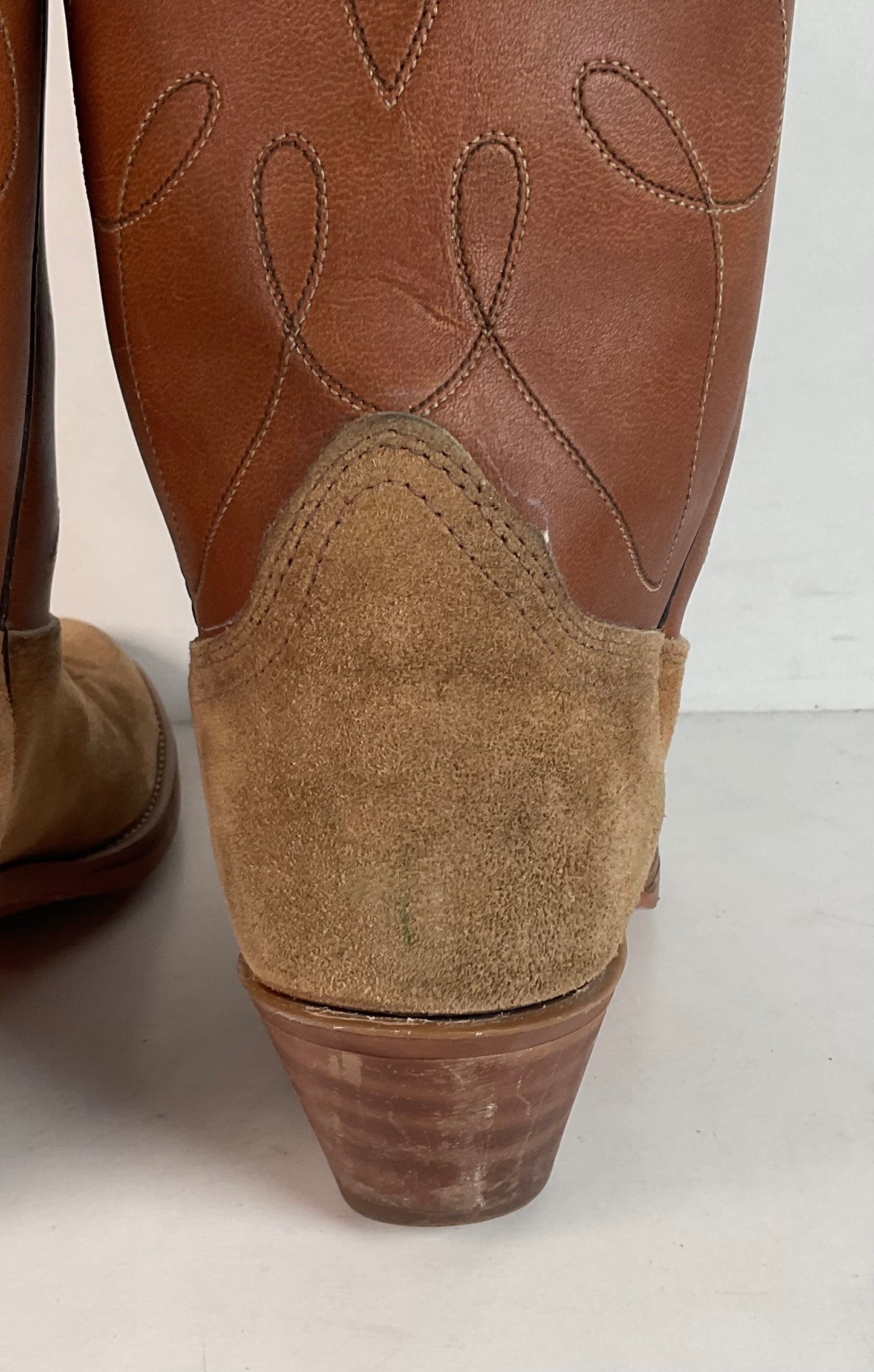 Vintage Dingo Acme Men’s Suede Rough Out Buckaroo Cowboy Boots 8 B USA Made