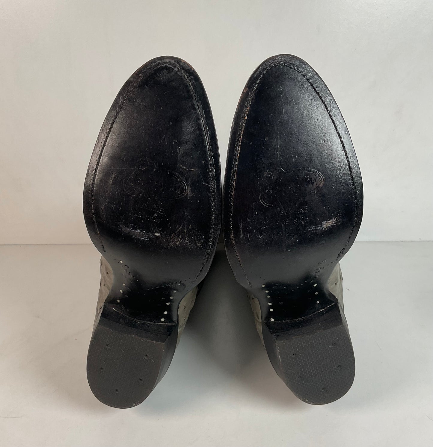 Vintage Justin Grey Ostrich Quill Cowboy Boots 9.5 D Exotic USA Made