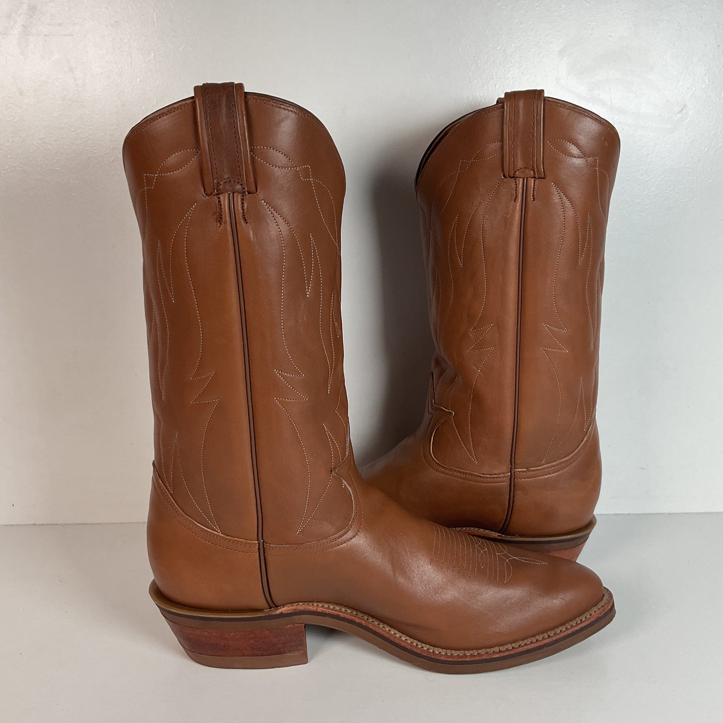 Tony Lama Retan Leather Cowboy Boots 13 A Oil-Resist Gold Label