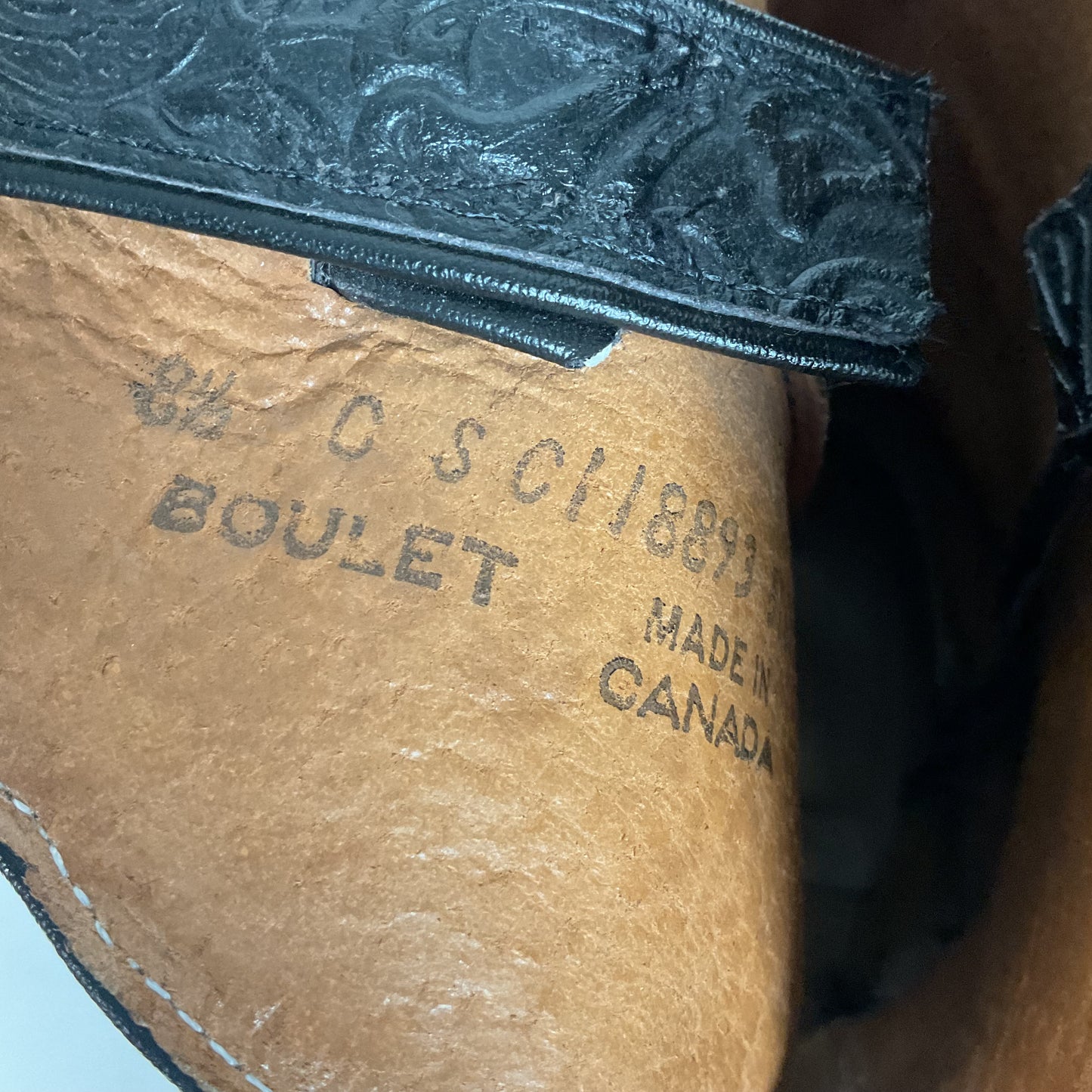 Boulet Tooled Cowgirl Boots 8.5 C Slip Resistant Sole